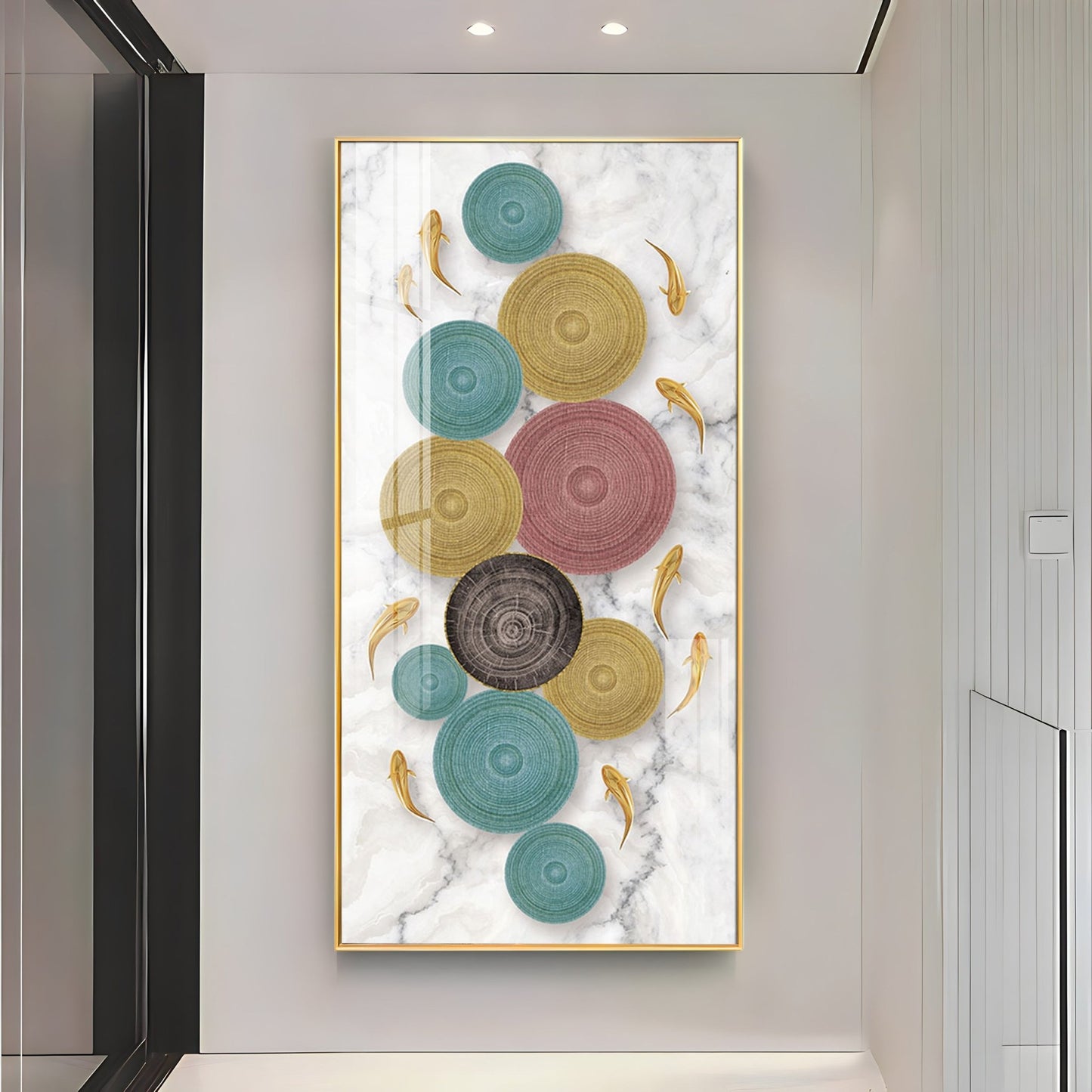 Colorful Discs & Fishes Luxury Crystal Wall Art - The Next Decor