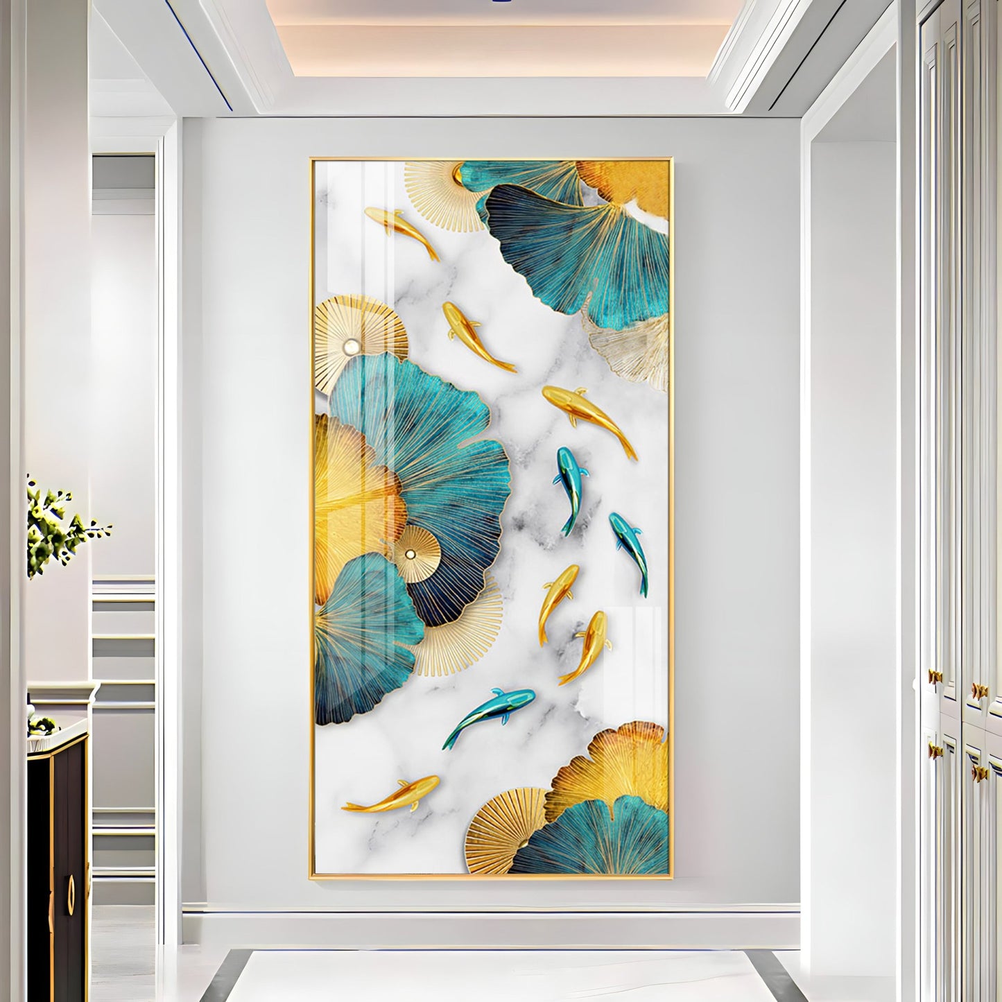 Colorful Koi Fishes Luxury Crystal Wall Art - The Next Decor