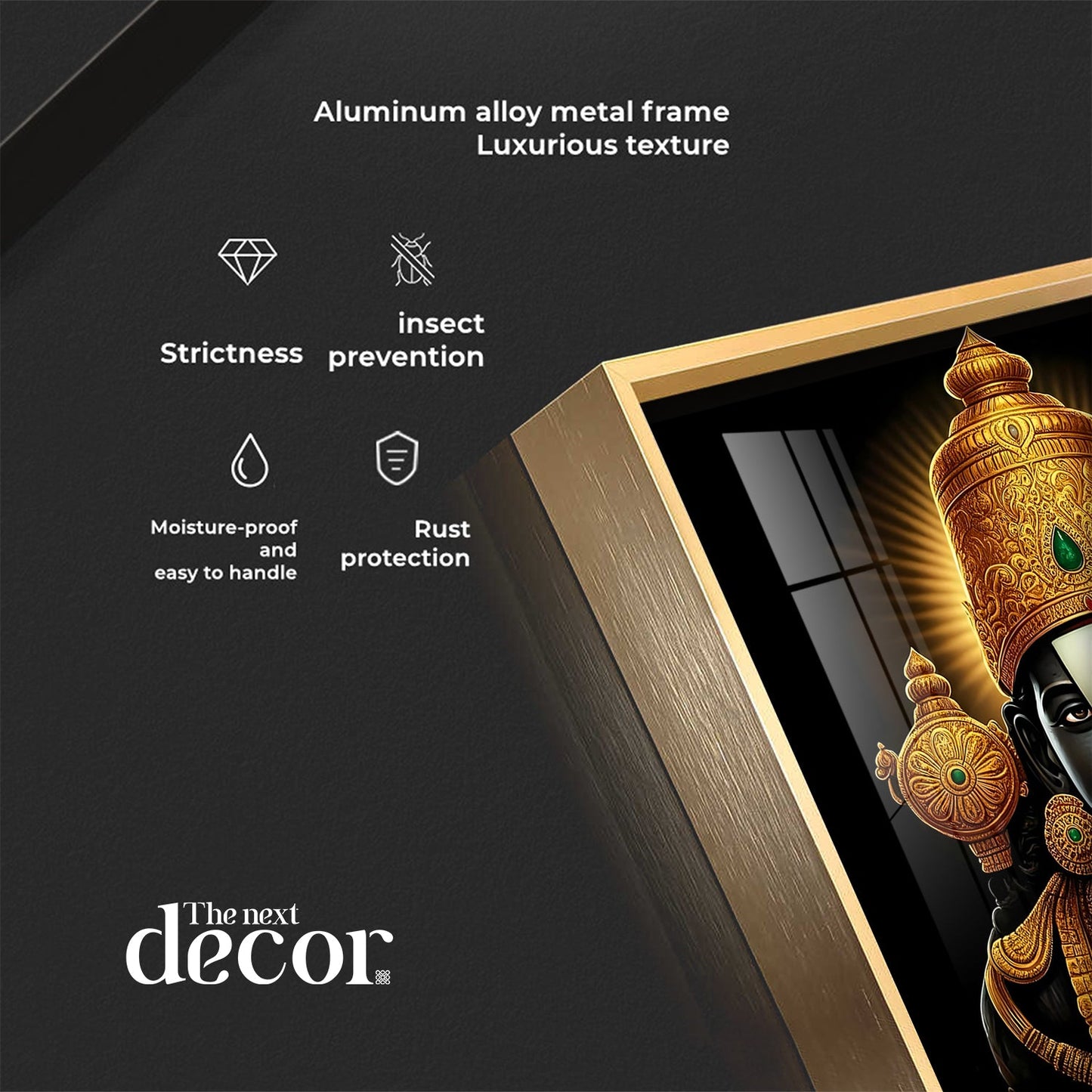 Ethereal Lord Venkateswara Swami Premium Acrylic Square Wall Art - The Next Decor