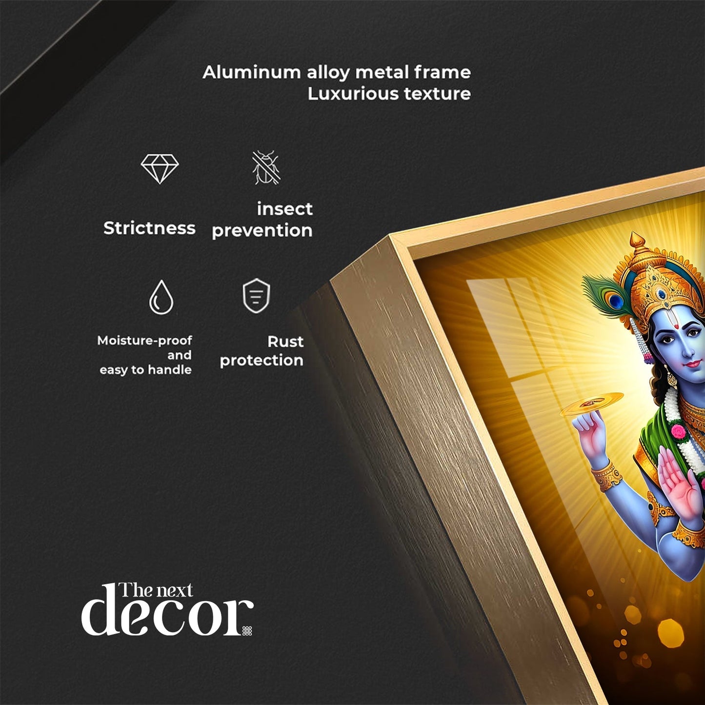 Ethereal Presence Of Lord Krishna Premium Acrylic Square Wall Art - The Next Decor