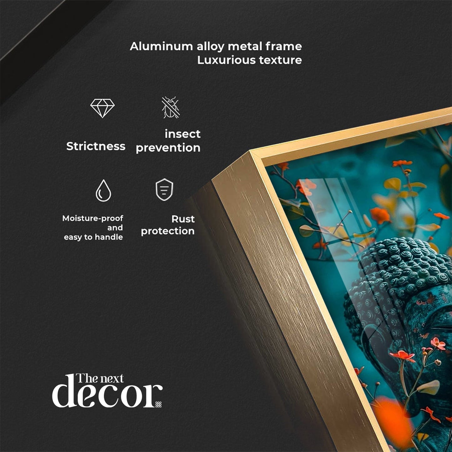 Floral Harmony Buddha Premium Acrylic Wall Art - The Next Decor