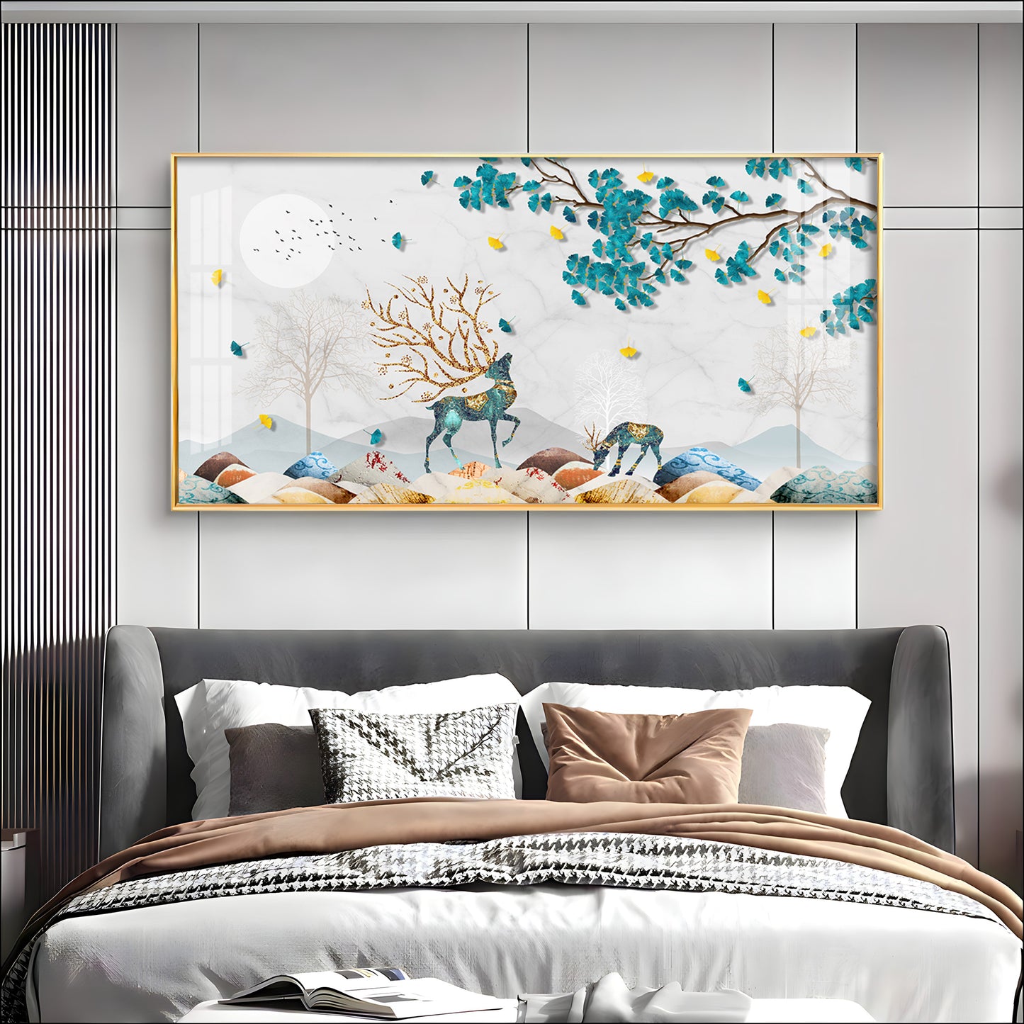 Modern Aesthetic Deer Premium Acrylic Horizontal Wall Art