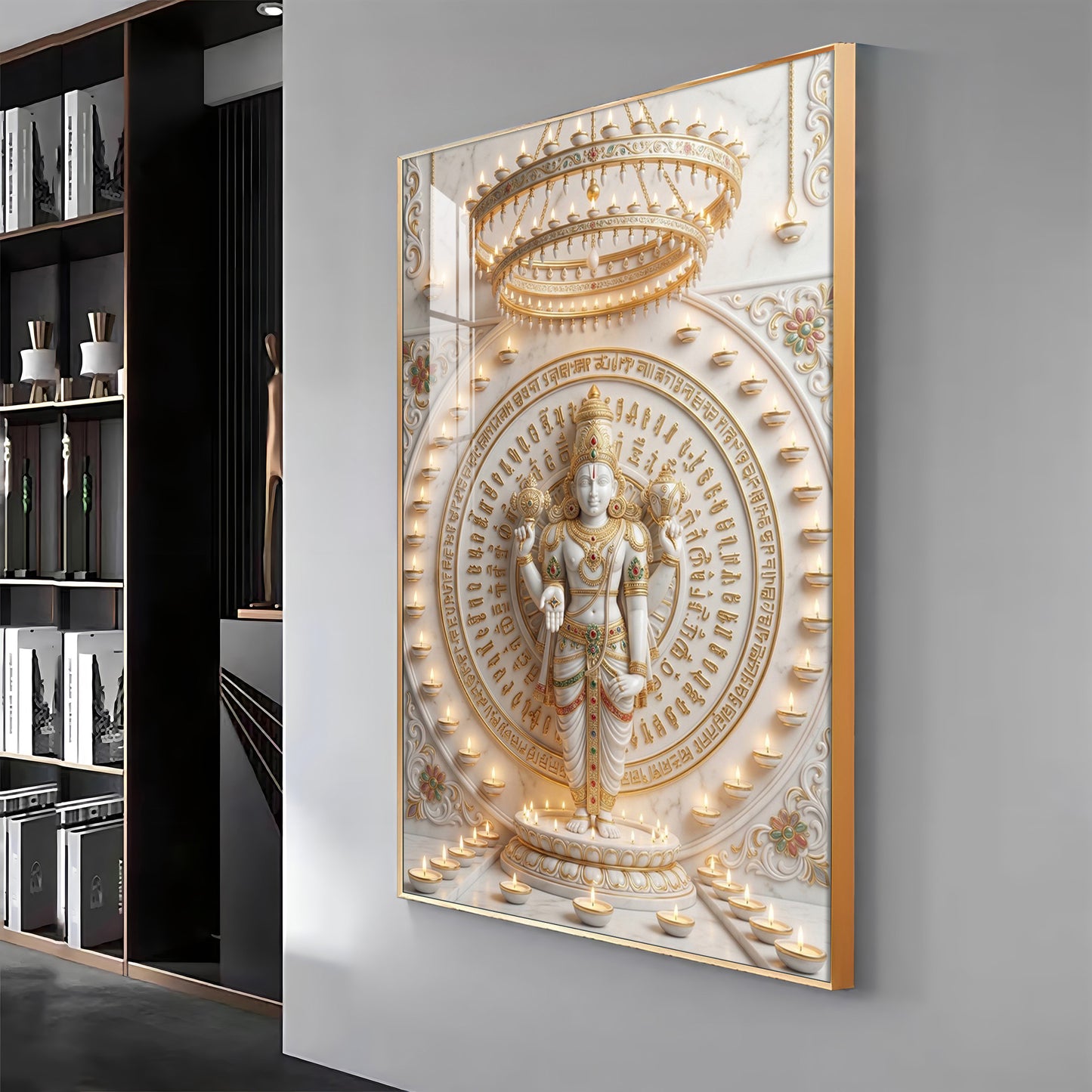 Divine Vishnu Premium Acrylic Vertical Wall Art