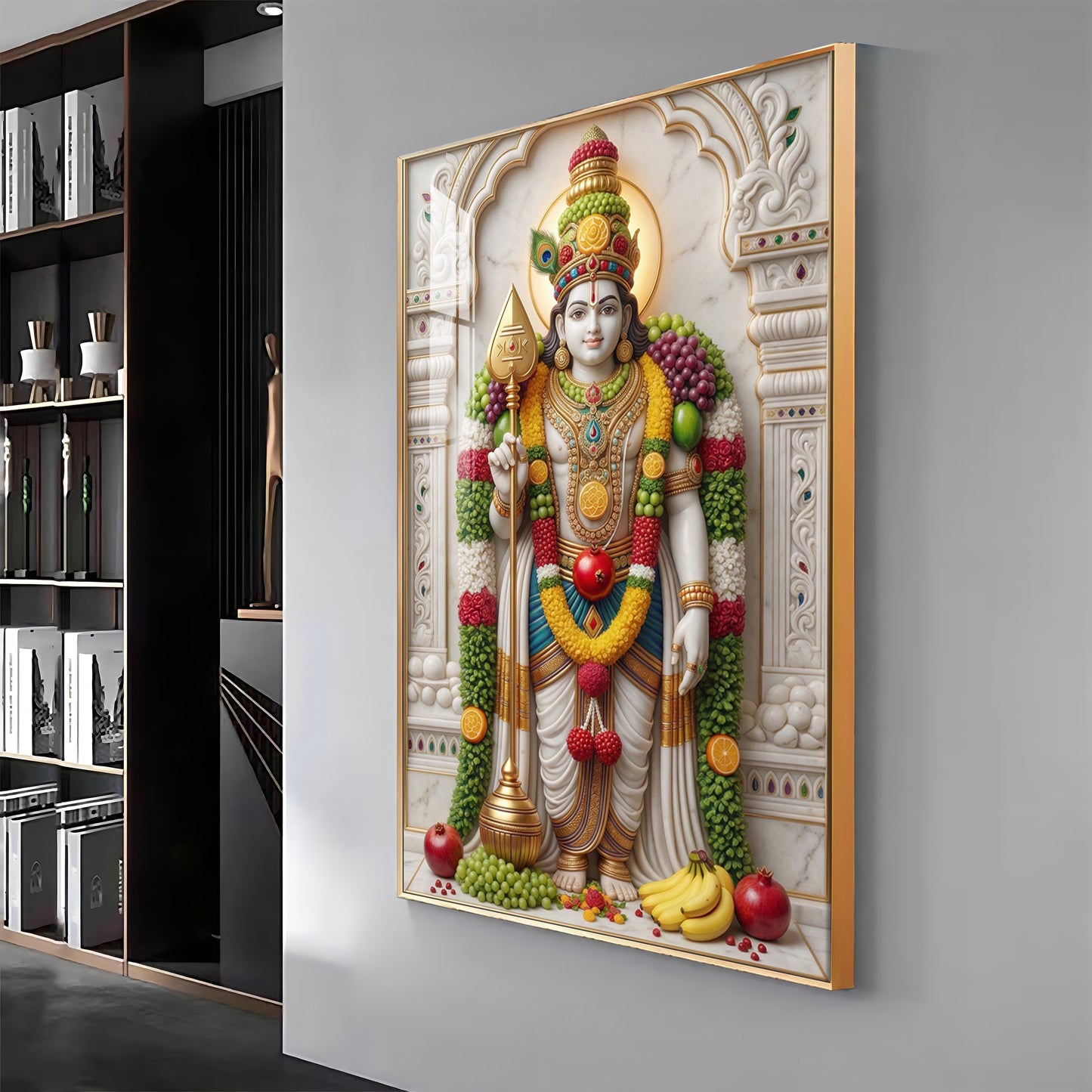 Deity Lord Murugan Premium Acrylic Vertical Wall Art