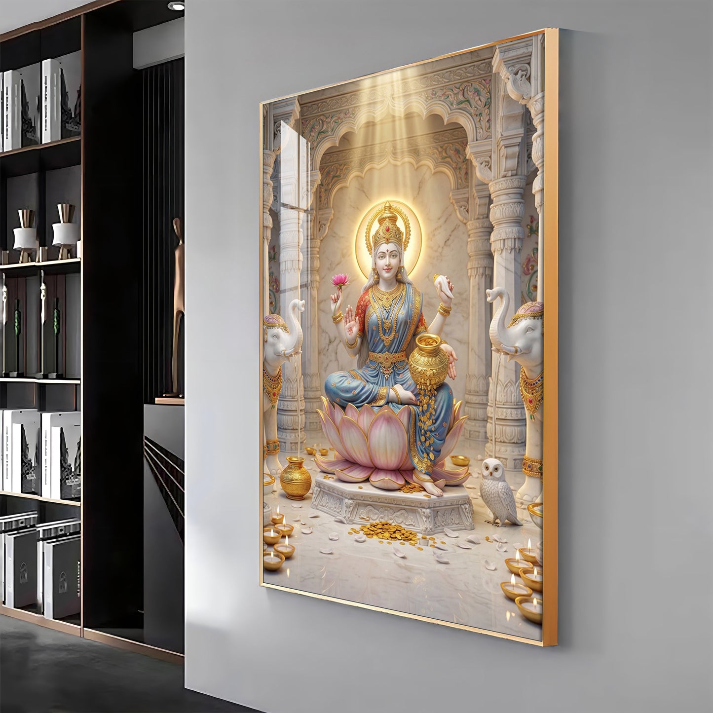 Mata Laxmi Premium Acrylic Vertical Wall Art