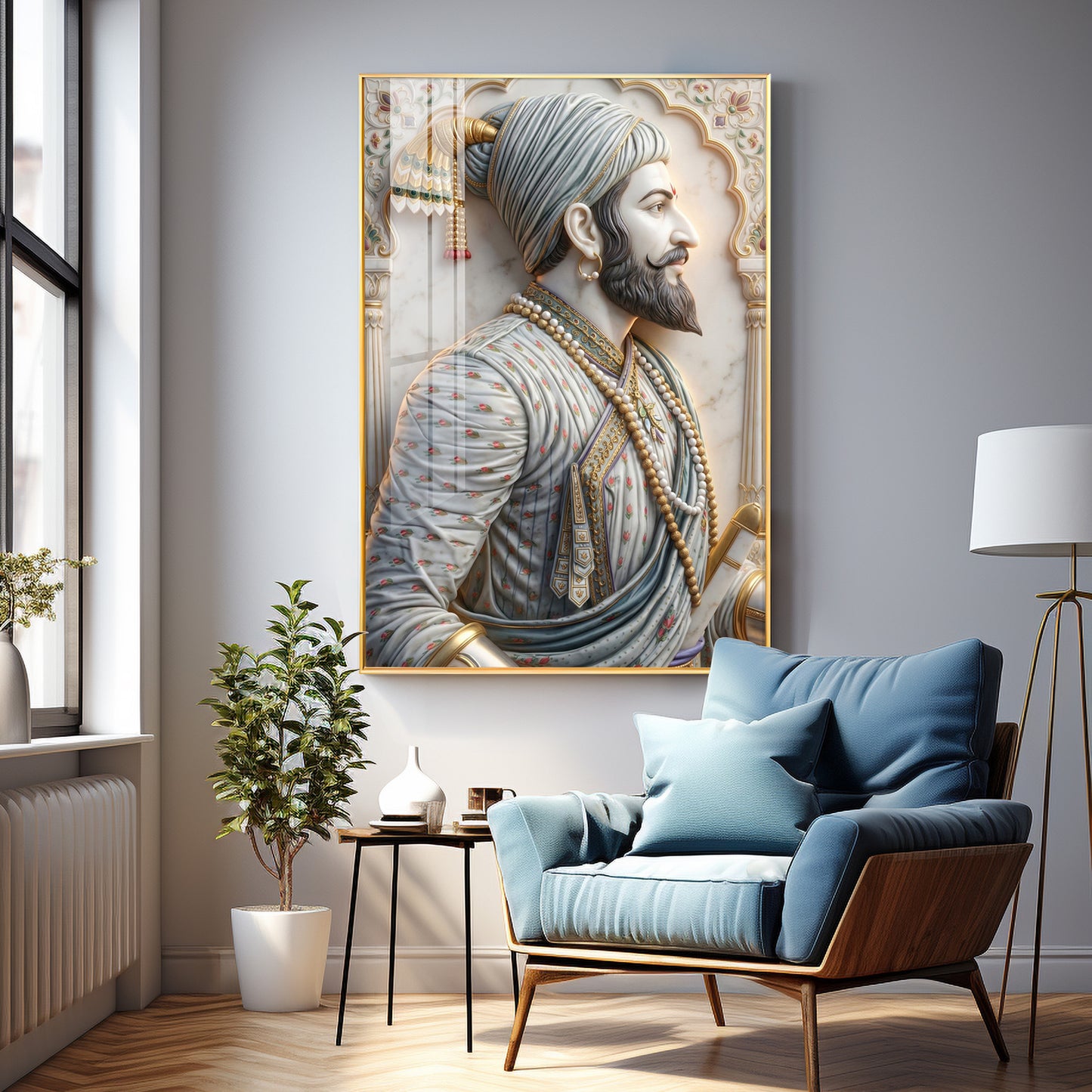 Raja Shivchatrapati Premium Acrylic Vertical Wall Art