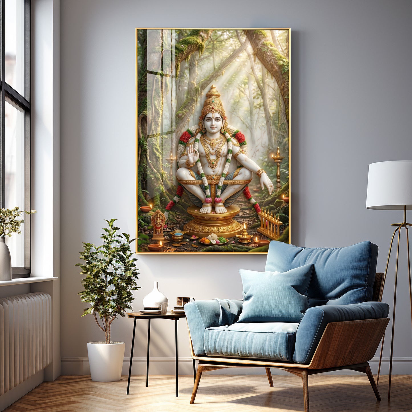 Divine Ayyappan Bhagwan Premium Acrylic Vertical Wall Art
