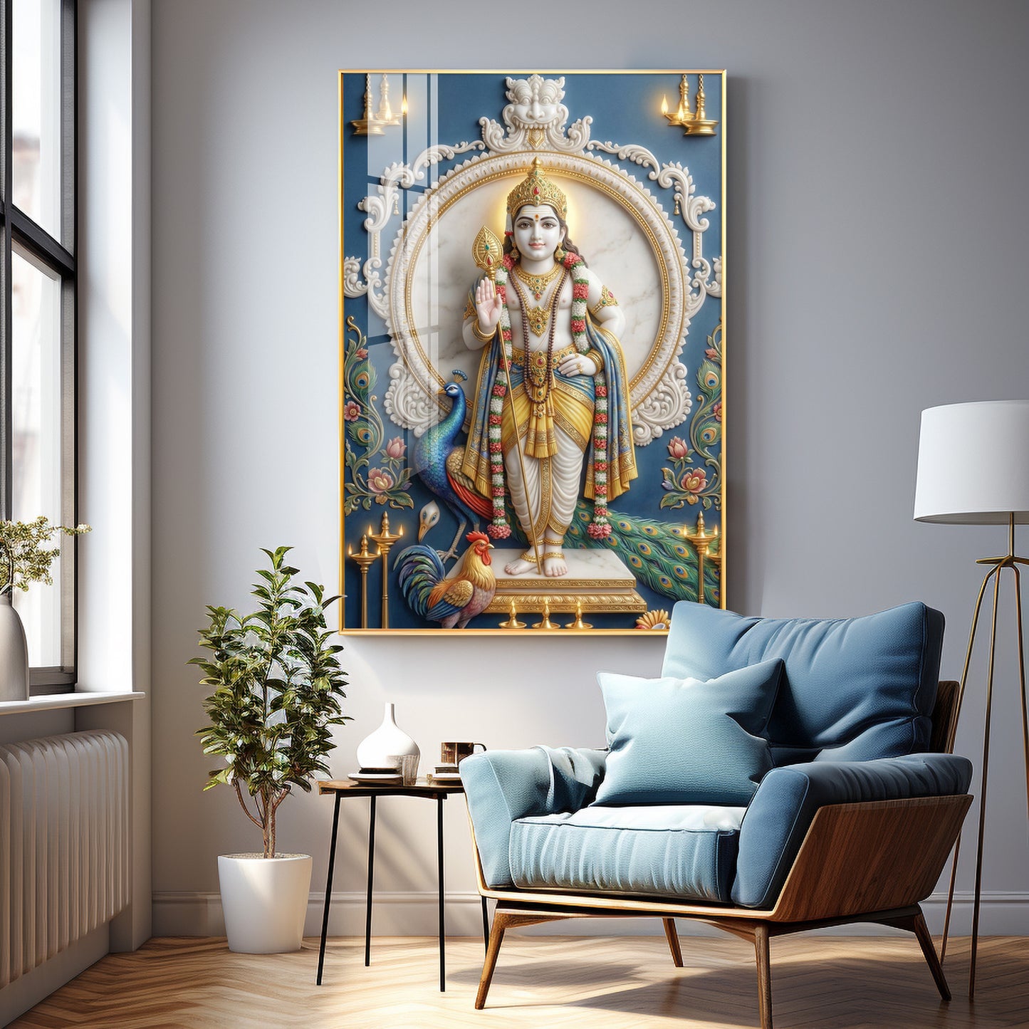 Hindu Deity Murugan Premium Acrylic Vertical Wall Art