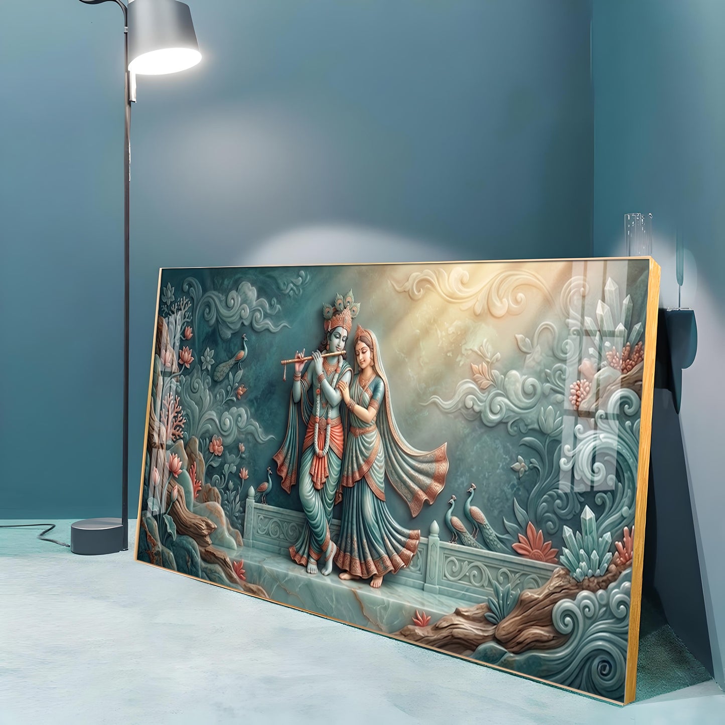 Hindu Deities Goddess Radha & Krishna Premium Acrylic Horizontal Wall Art