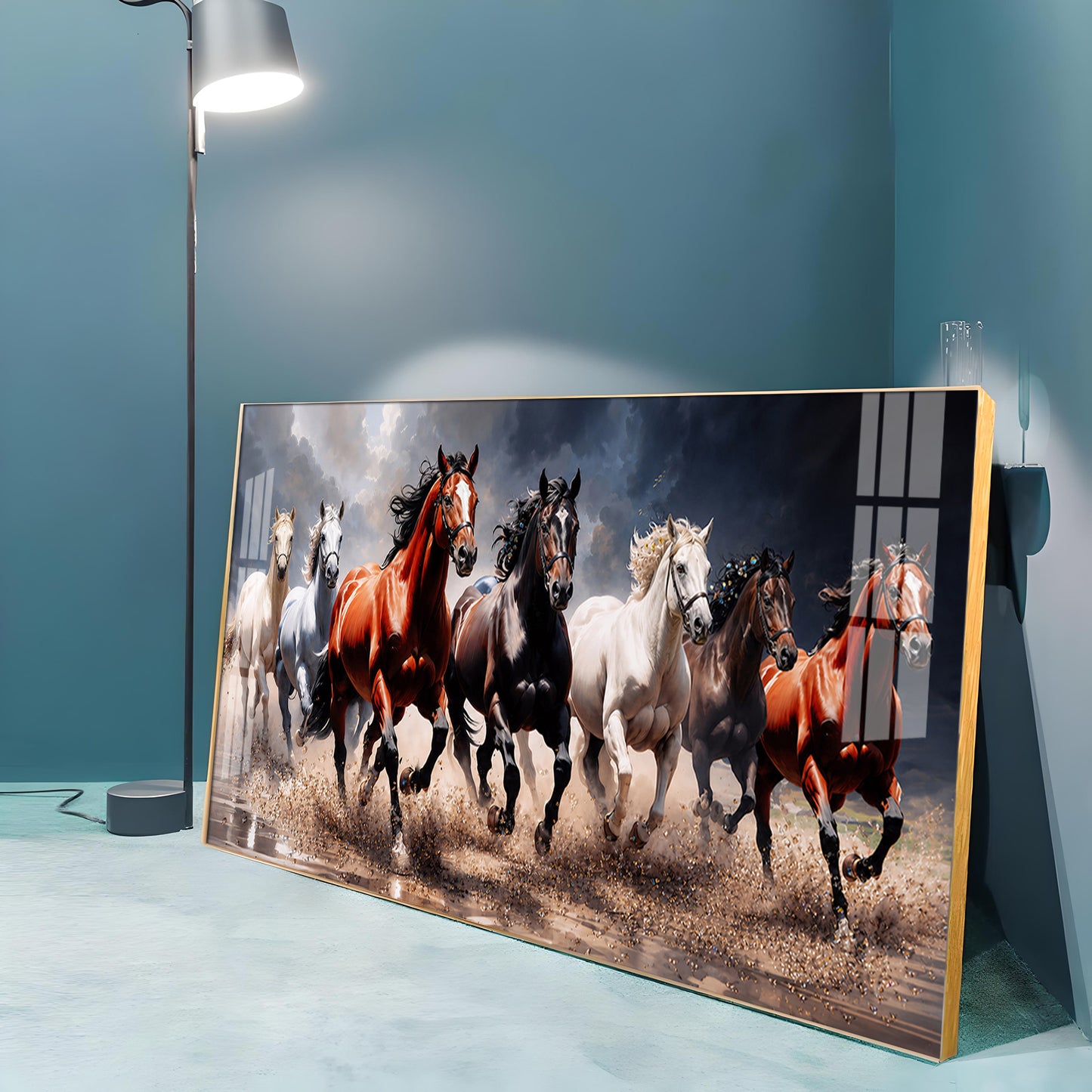 Seven Horses Run Wild Premium Acrylic Horizontal Wall Art