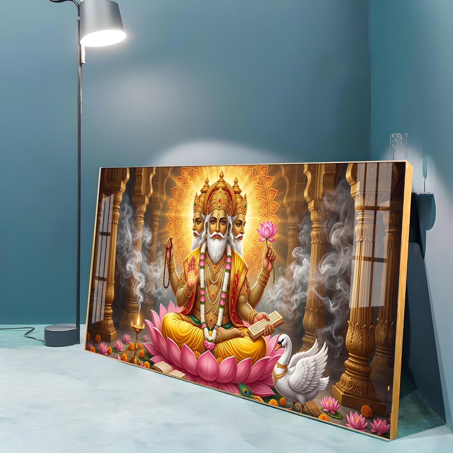 Depiction Of Lord Brahma Premium Acrylic Horizontal Wall Art