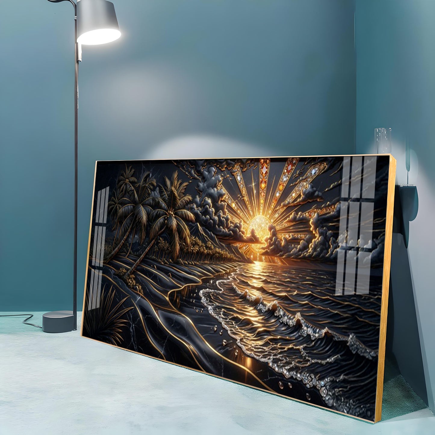 Ocean Glow Sunset Premium Acrylic Horizontal Wall Art