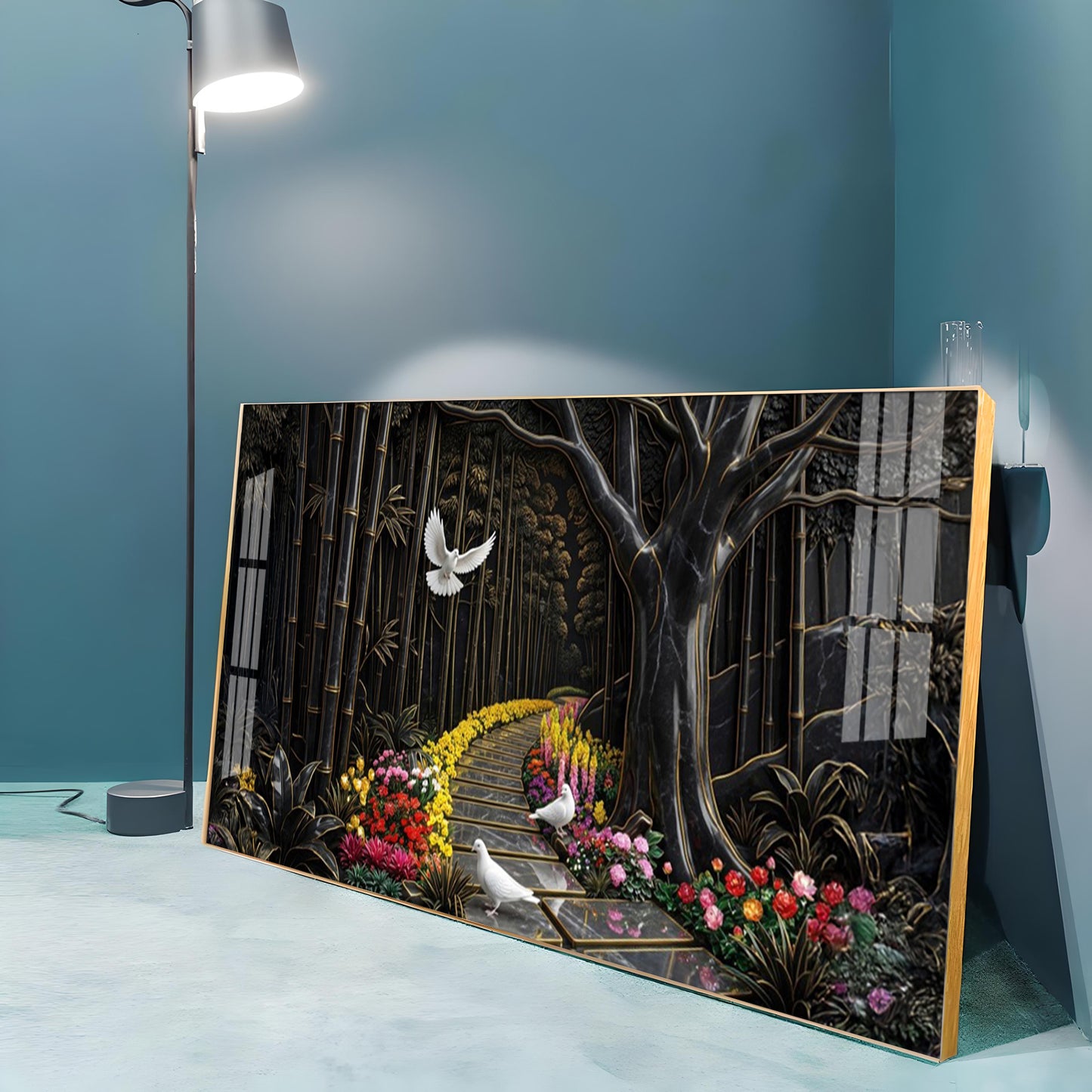 Birds & Blooms Walkway Premium Acrylic Horizontal Wall Art