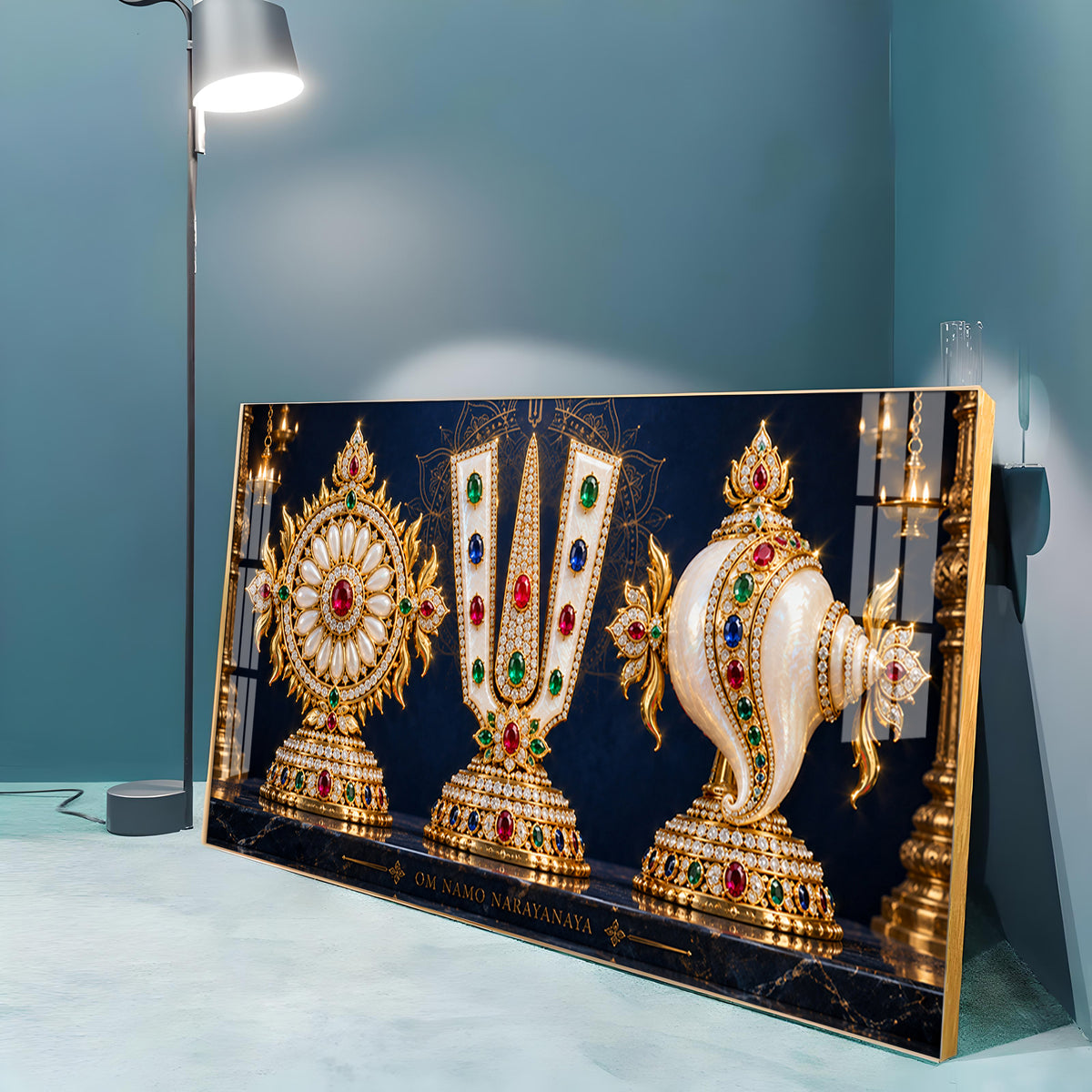 Divine Balaji Symbols Premium Acrylic Horizontal Wall Art