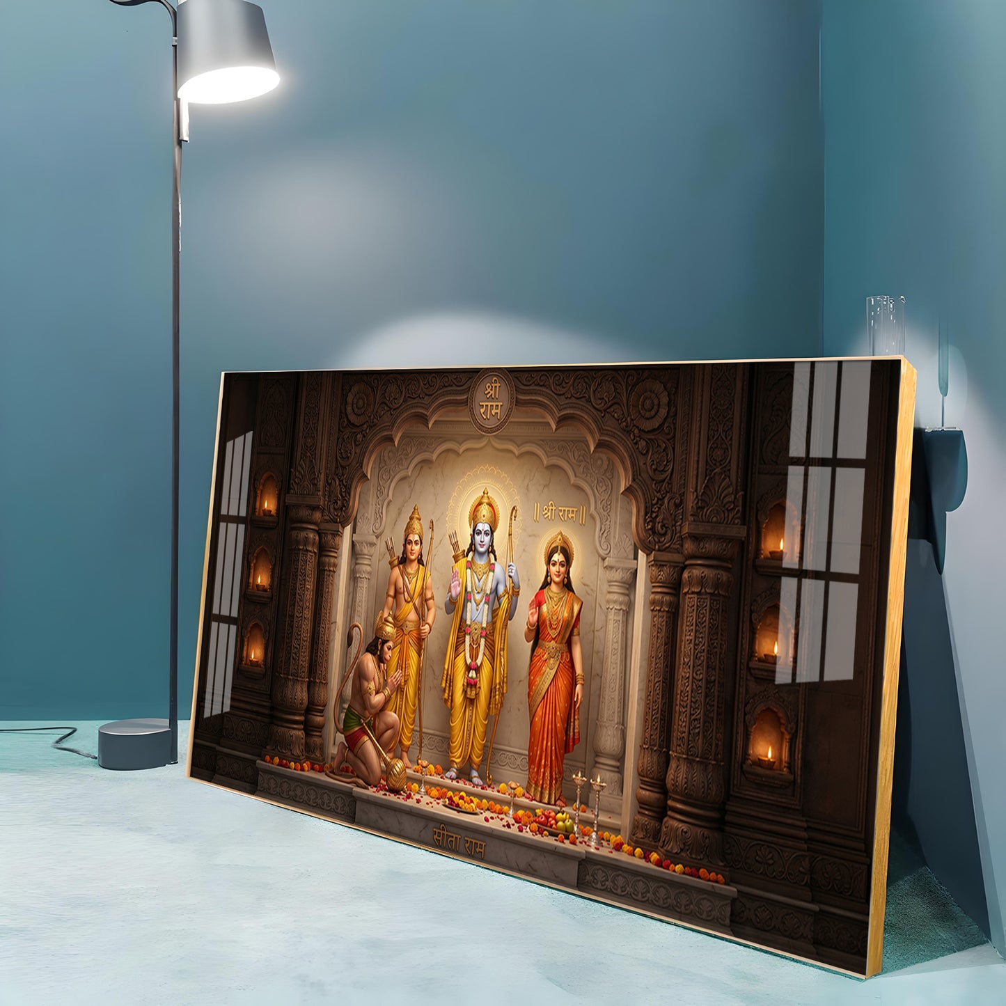 Lord Rama, Devi Sita, Lakshmana, Hanuman Ji Premium Acrylic Horizontal Wall Art