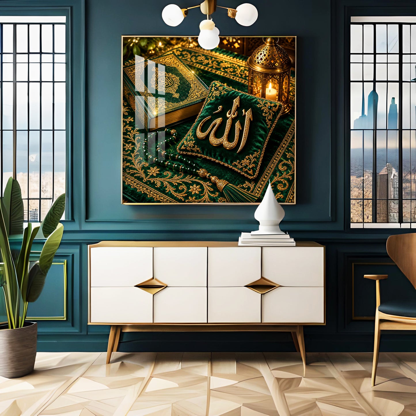 Allah In Arabic Premium Acrylic Square Wall Art