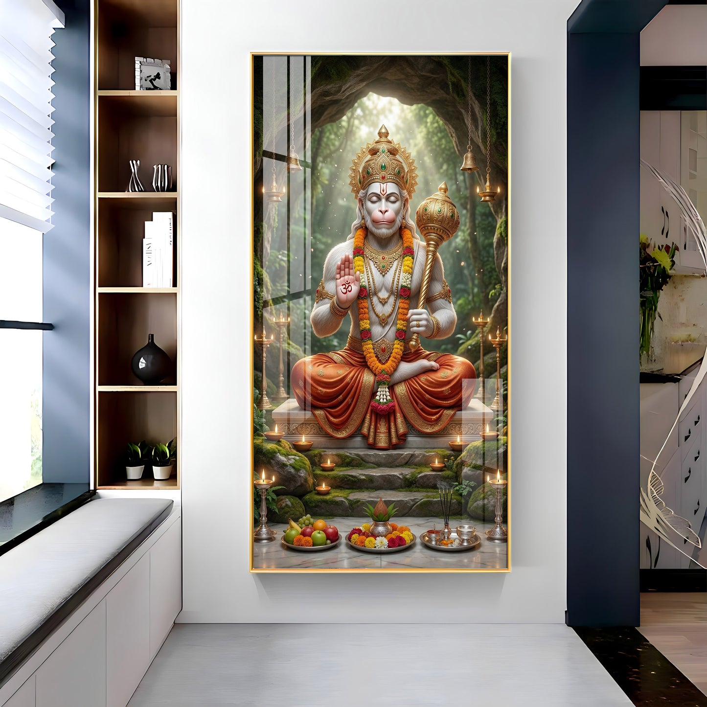 Divine God Hanuman Ji Premium Acrylic Vertical Wall Art