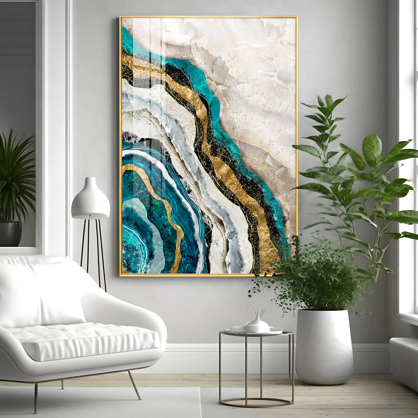 Timeless Striped Elegance Premium Acrylic Vertical Wall Art