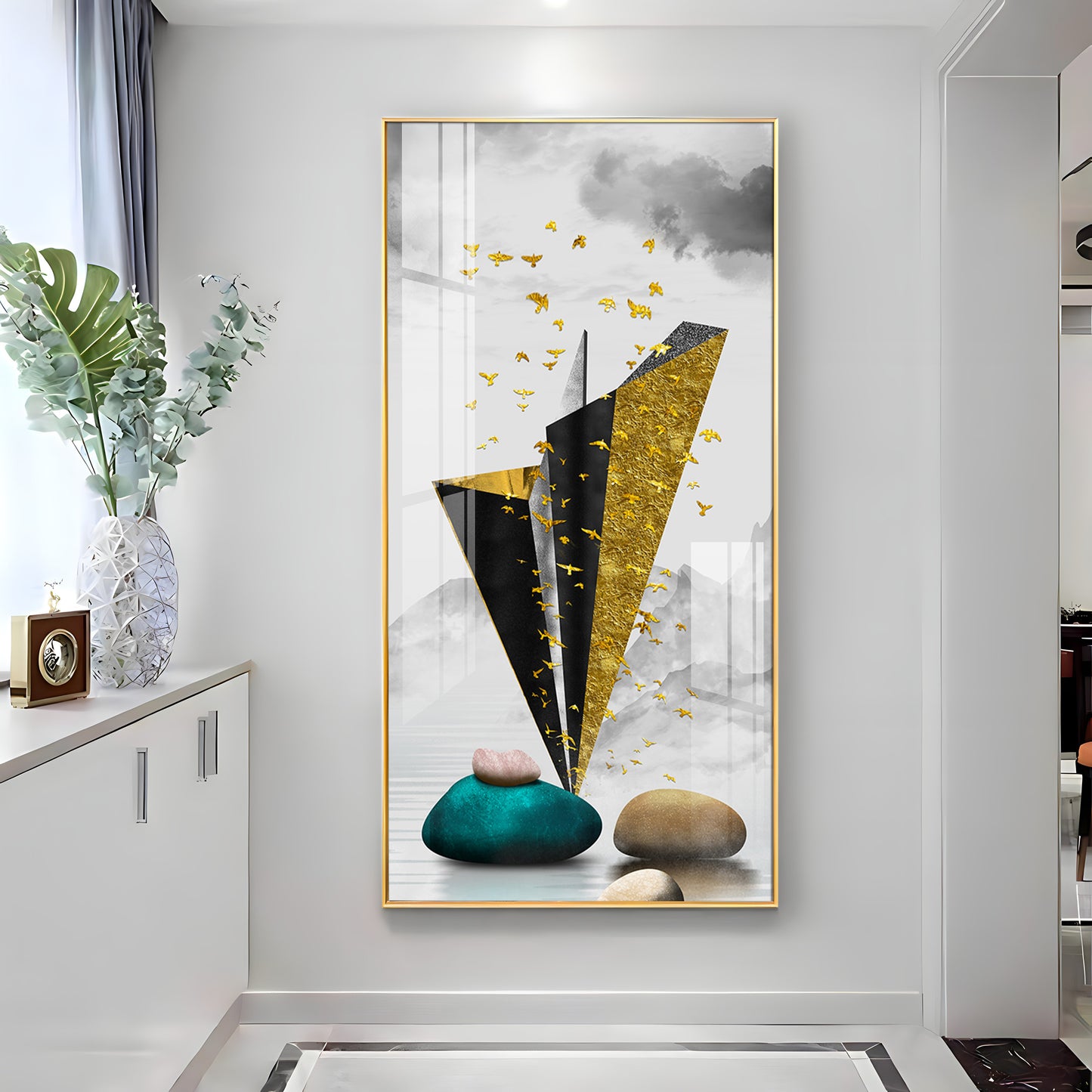 Geometric Minimalist Premium Acrylic Vertical Wall Art