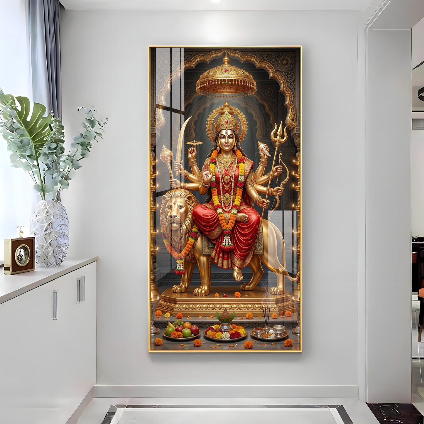 Maa Durga Blessing Premium Acrylic Vertical Wall Art