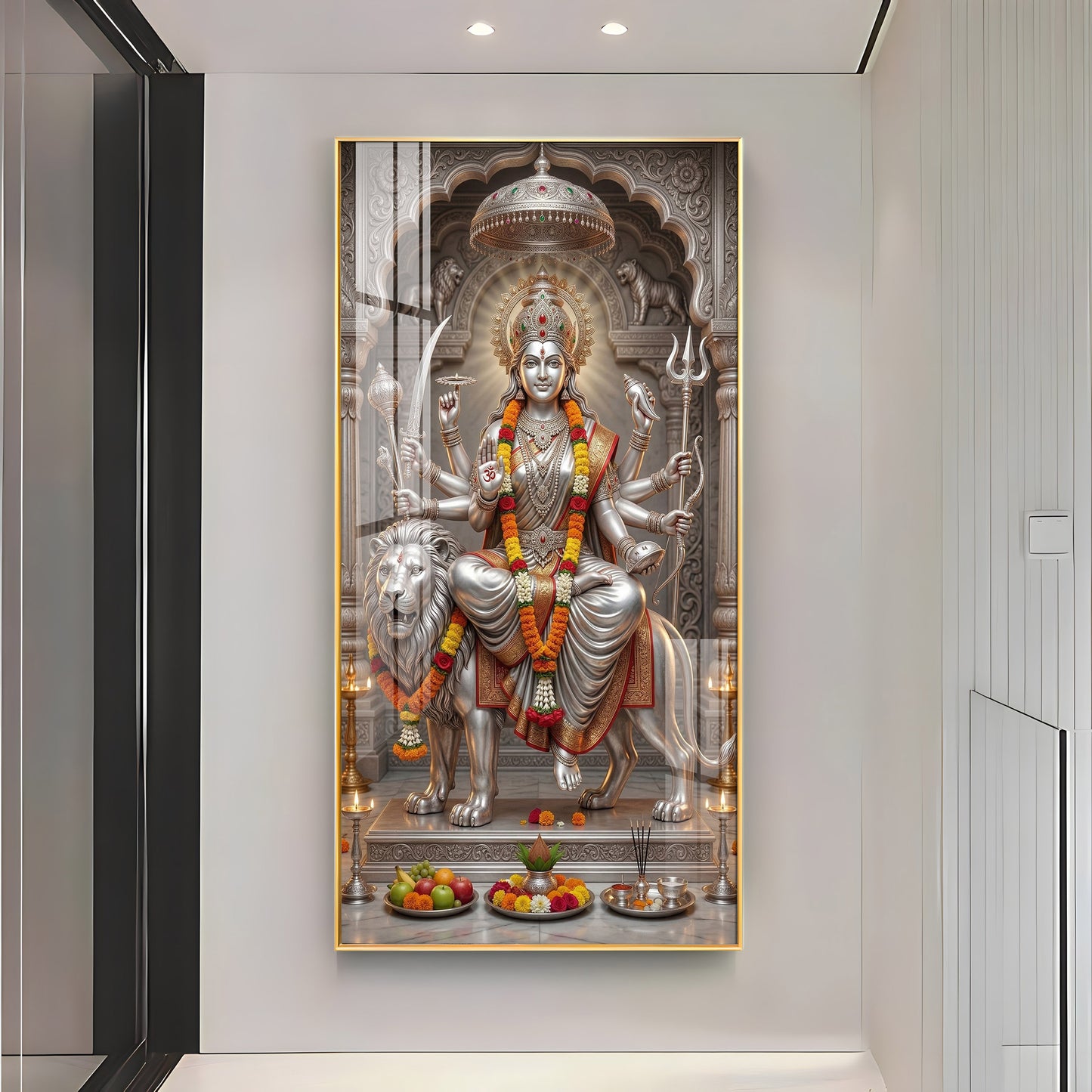 Divine Goddess Maa Durga Premium Acrylic Vertical Wall Art