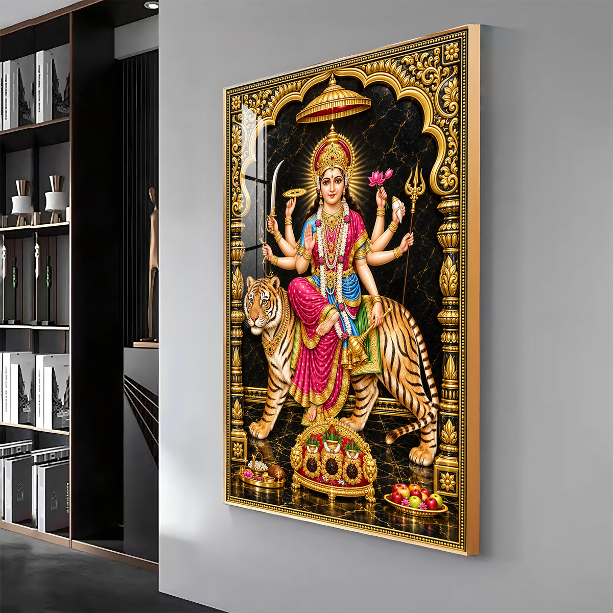 Jagdamba Premium Acrylic Vertical Wall Art