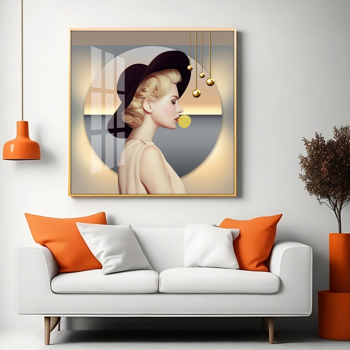 Modern Lady Premium Acrylic Square Wall Art