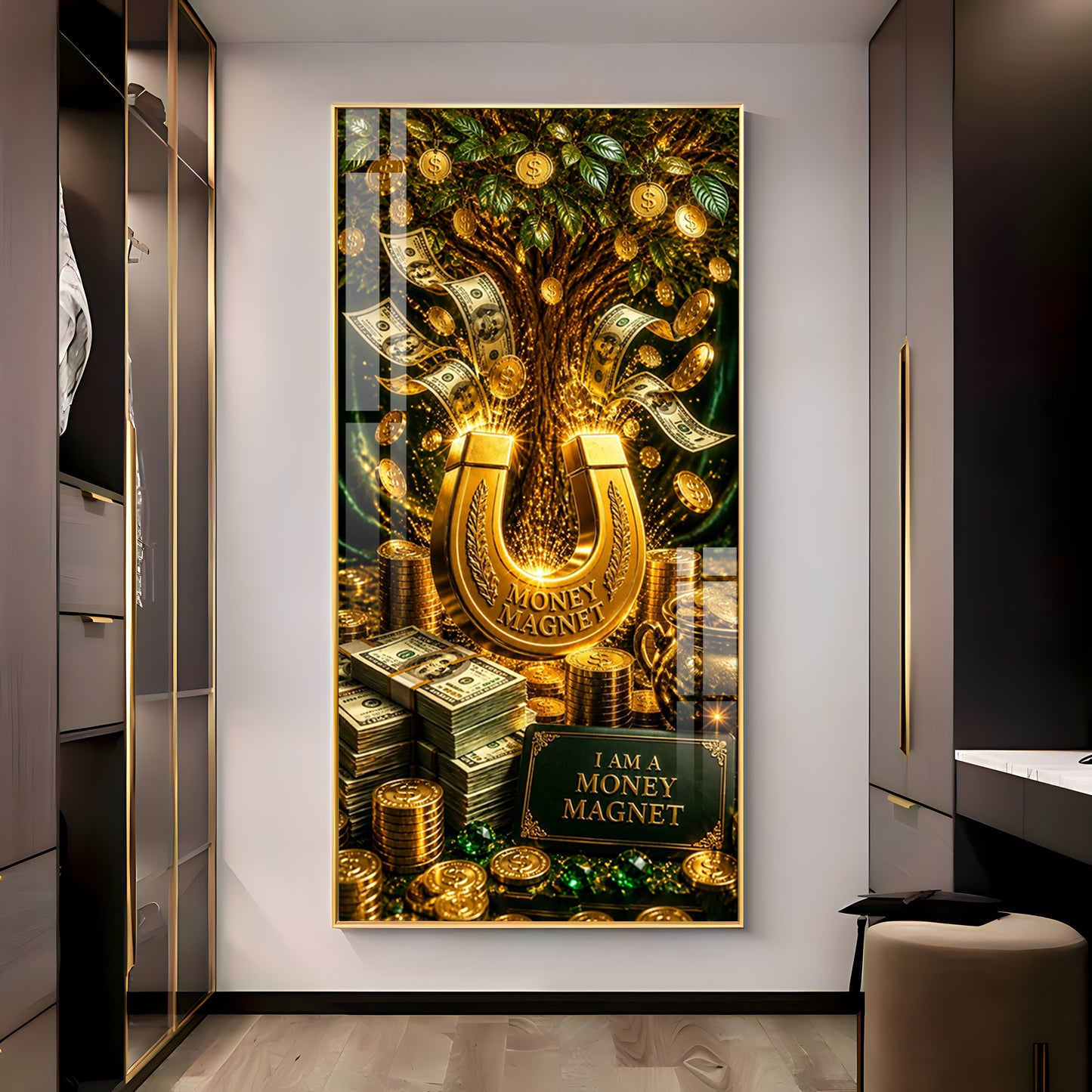 Money Magnet Premium Acrylic Vertical Wall Art