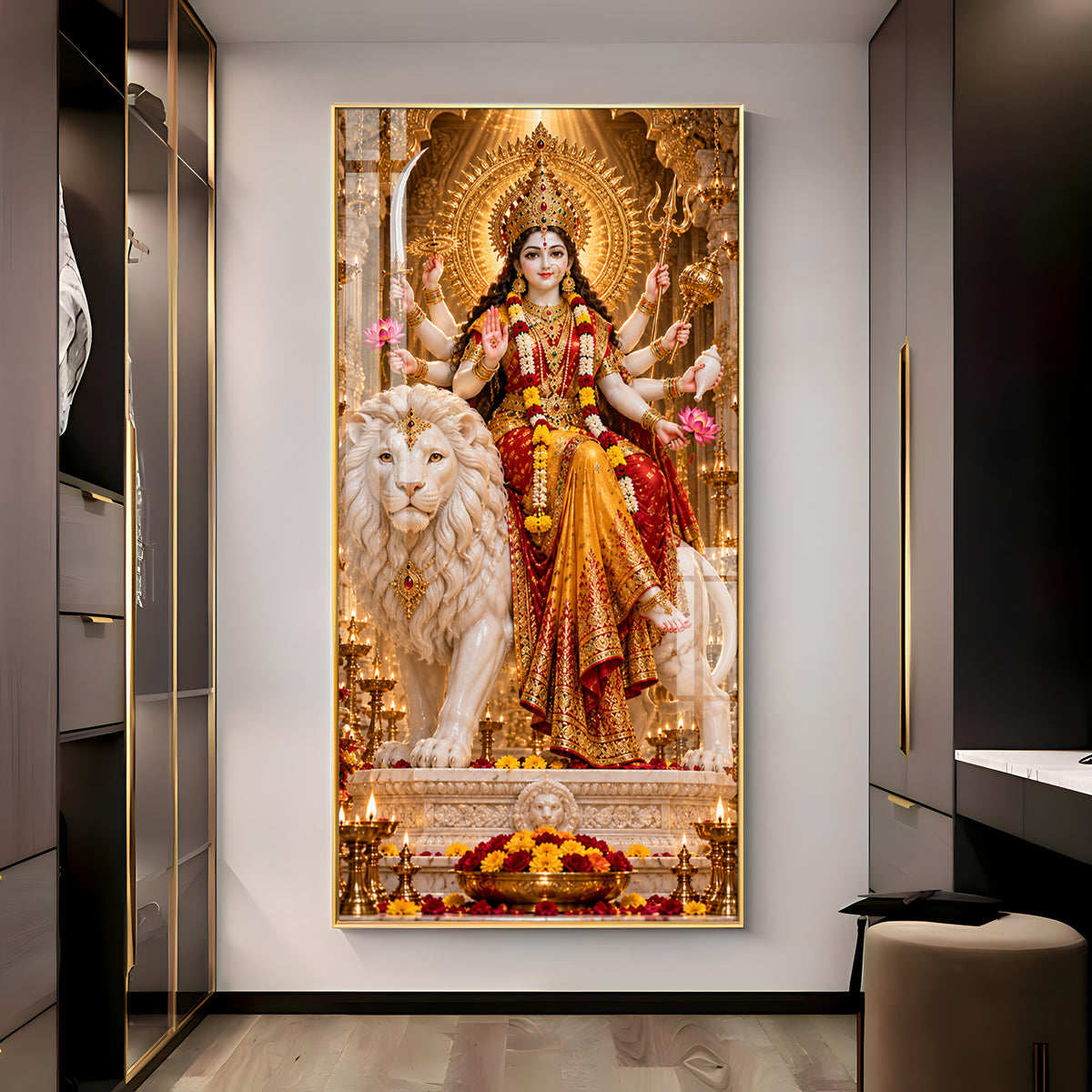 Maa Mahagauri Premium Acrylic Vertical Wall Art