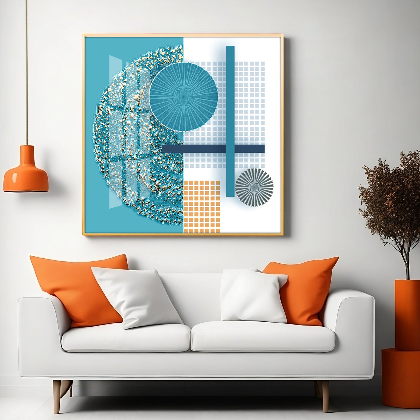 Gold Emboss Premium Acrylic Square Wall Art