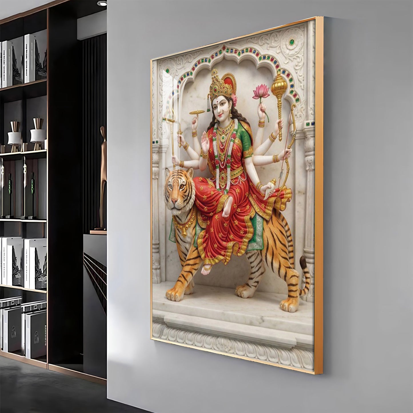 Divine Serenity Of Maa Durga Premium Acrylic Vertical Wall Art