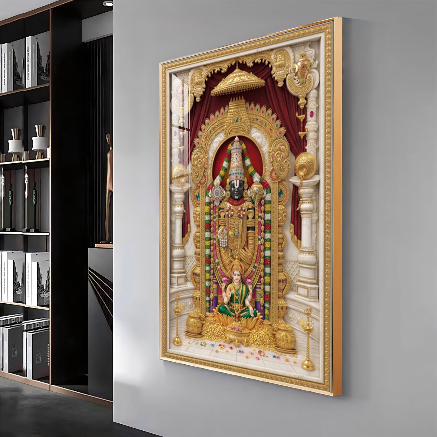 Divine Wisdom Venkateswara Premium Acrylic Vertical Wall Art