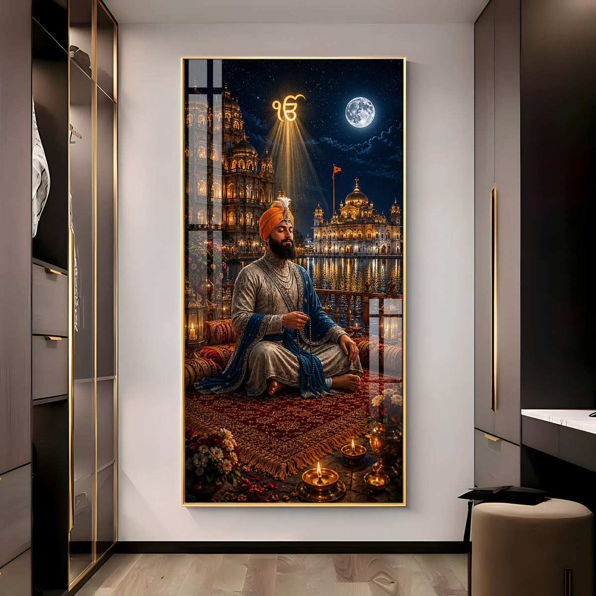 Harmandir Sahib Ji Premium Acrylic Vertical Wall Art