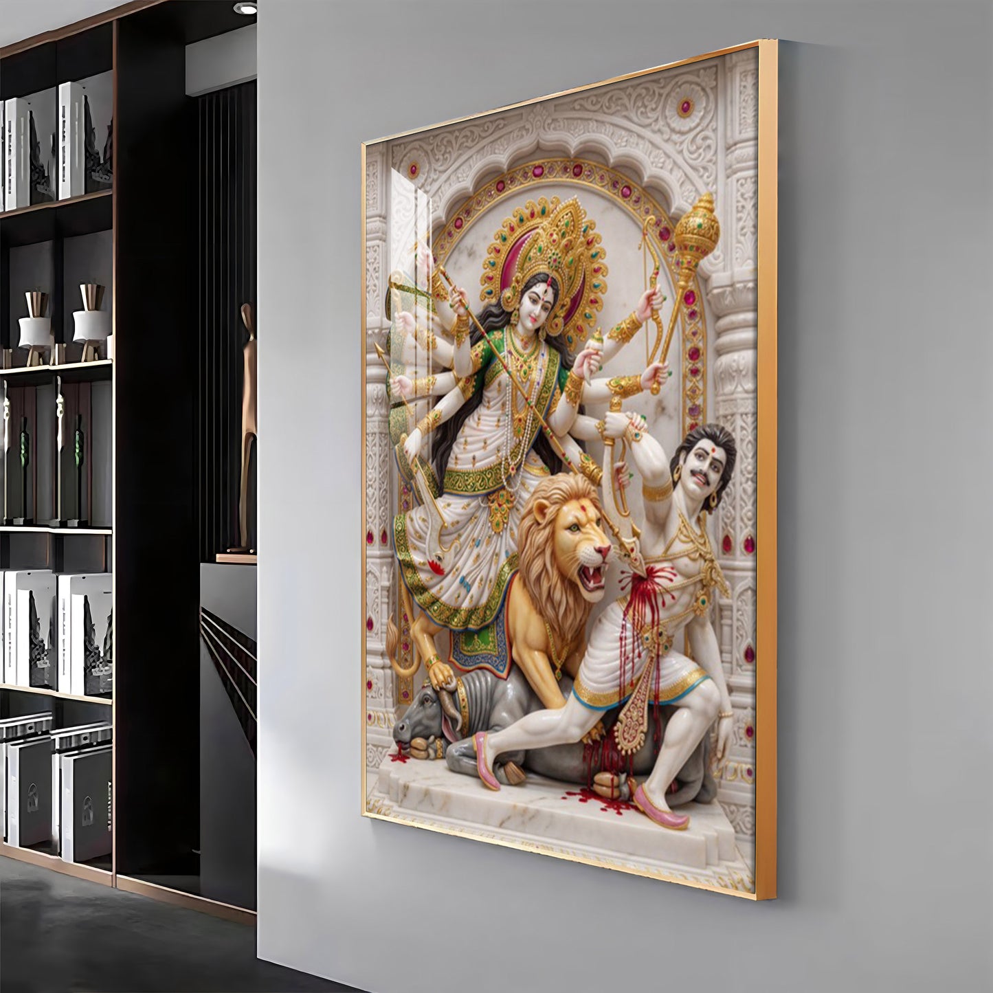 Hindu Maa Goddess Durga Premium Acrylic Vertical Wall Art