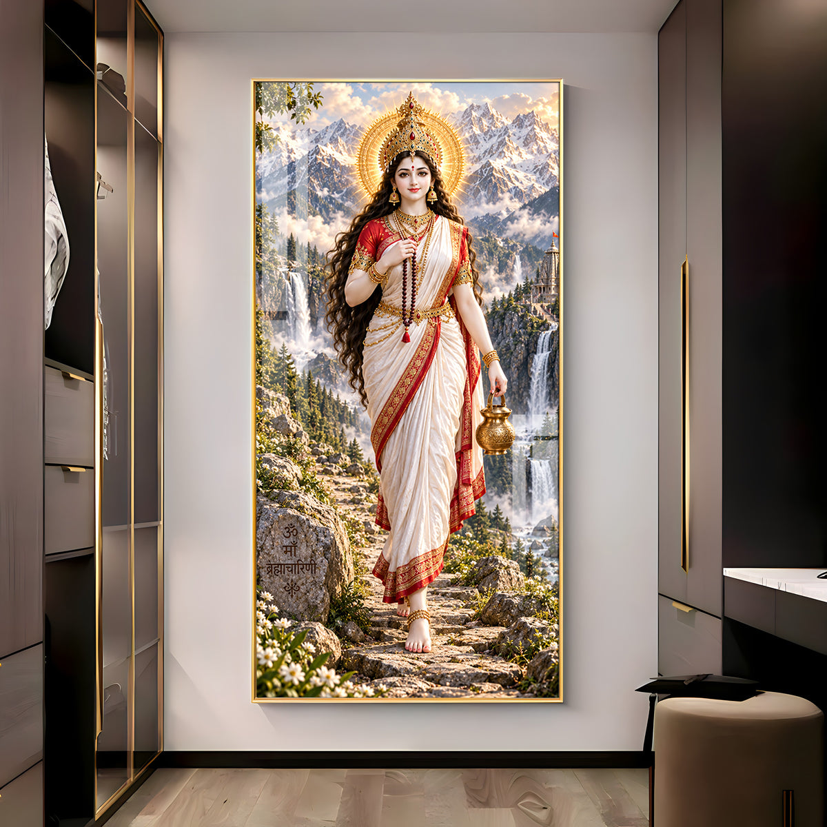 Mata Brahmacharini Premium Acrylic Vertical Wall Art