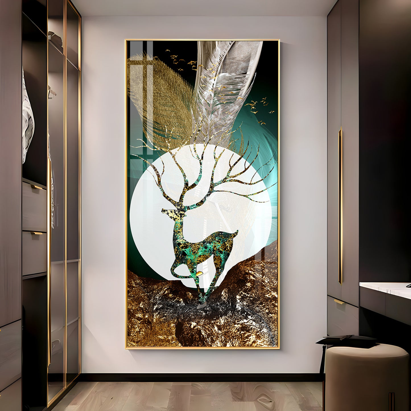 Majestic Deer Haven Premium Acrylic Vertical Wall Art