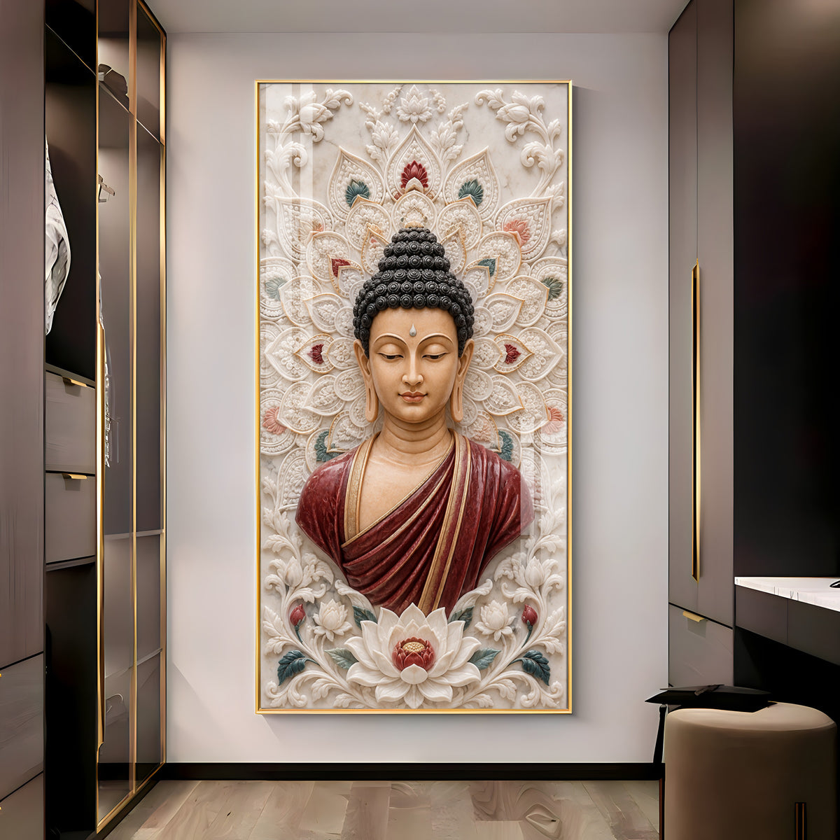 Meditation Buddha Premium Acrylic Vertical Wall Art