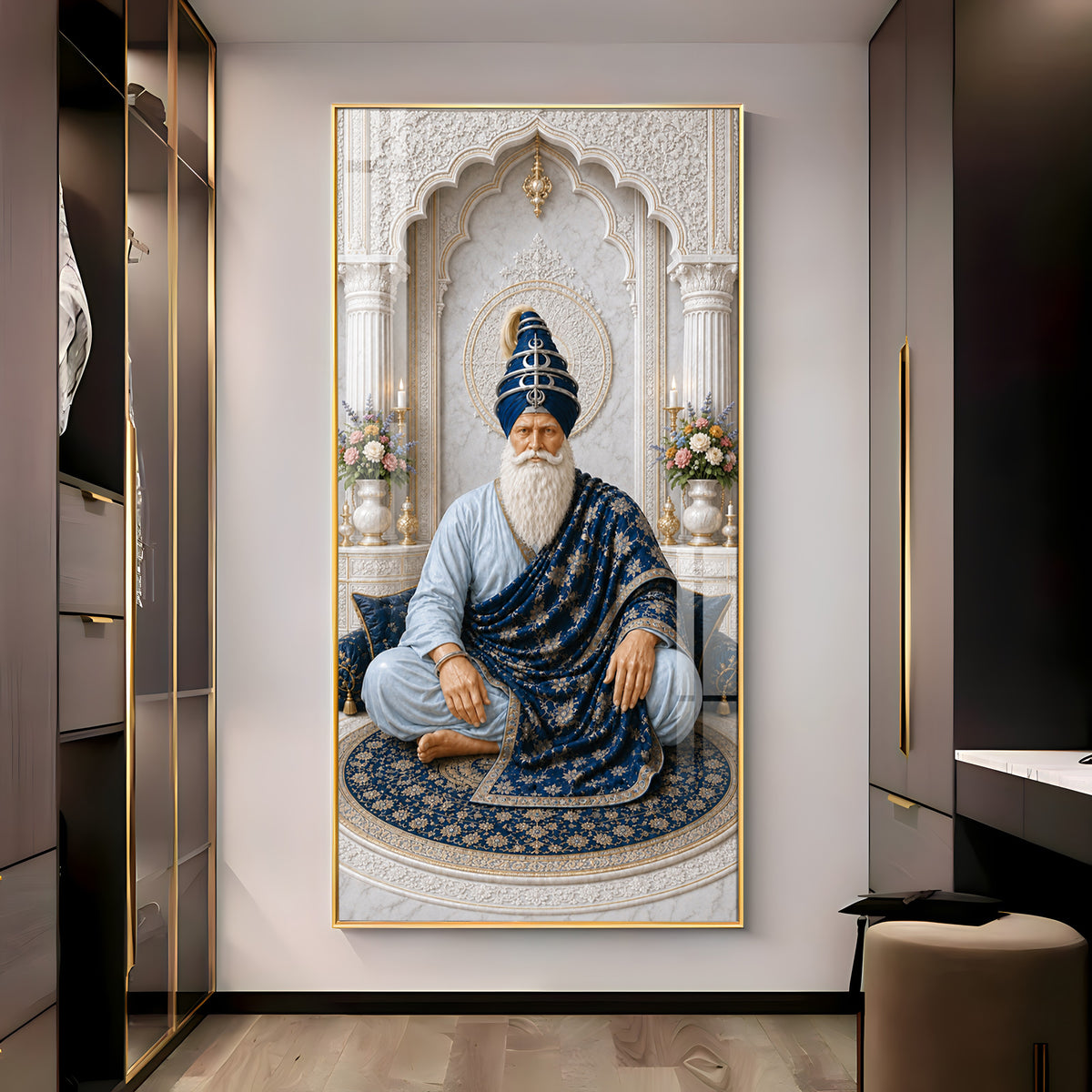 Divine Baba Deep Singh Premium Acrylic Vertical Wall Art