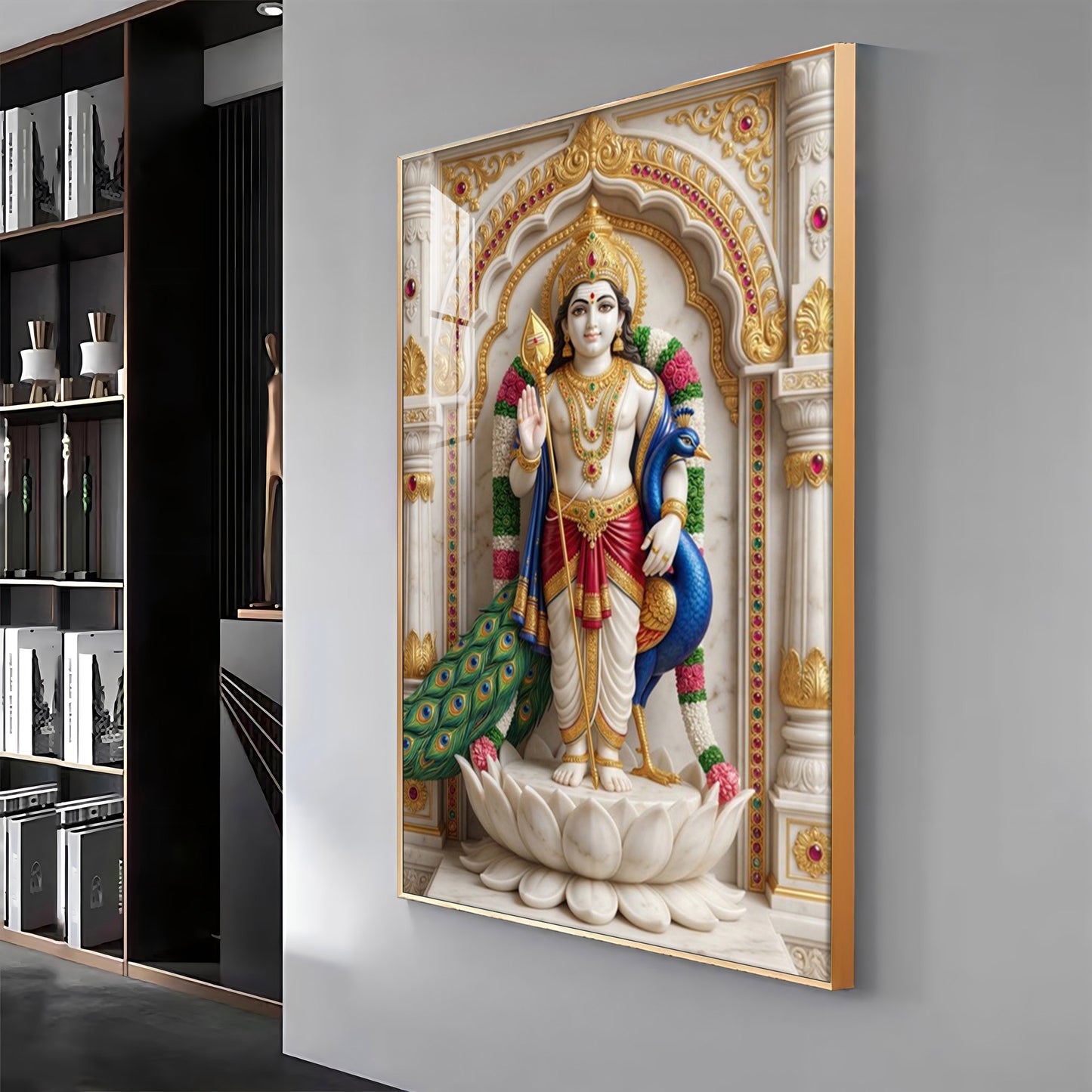Lord Muruga Ji Premium Acrylic Vertical Wall Art