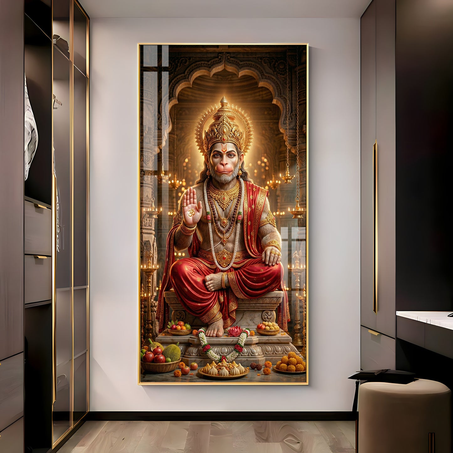 Hanuman Ji Blessing Premium Acrylic Vertical Wall Art