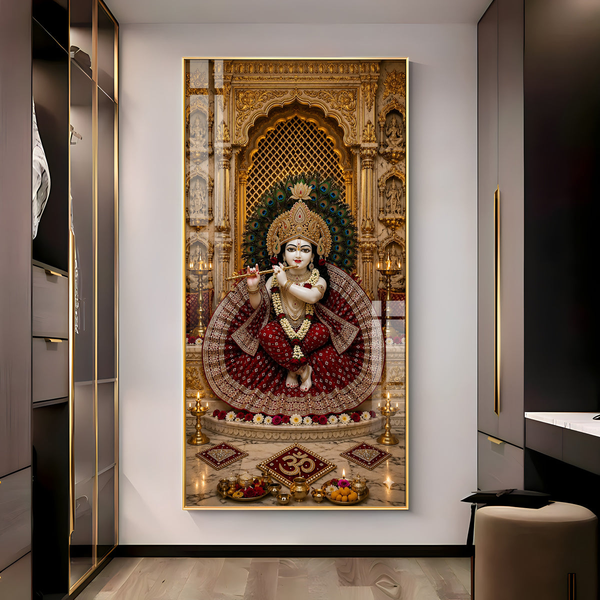Divine Bal Gopal Krishna Premium Acrylic Vertical Wall Art