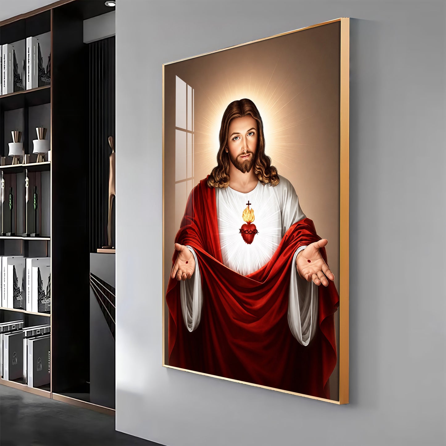 Jesus Christ With The Sacred Heart Premium Acrylic Vertical Wall Art