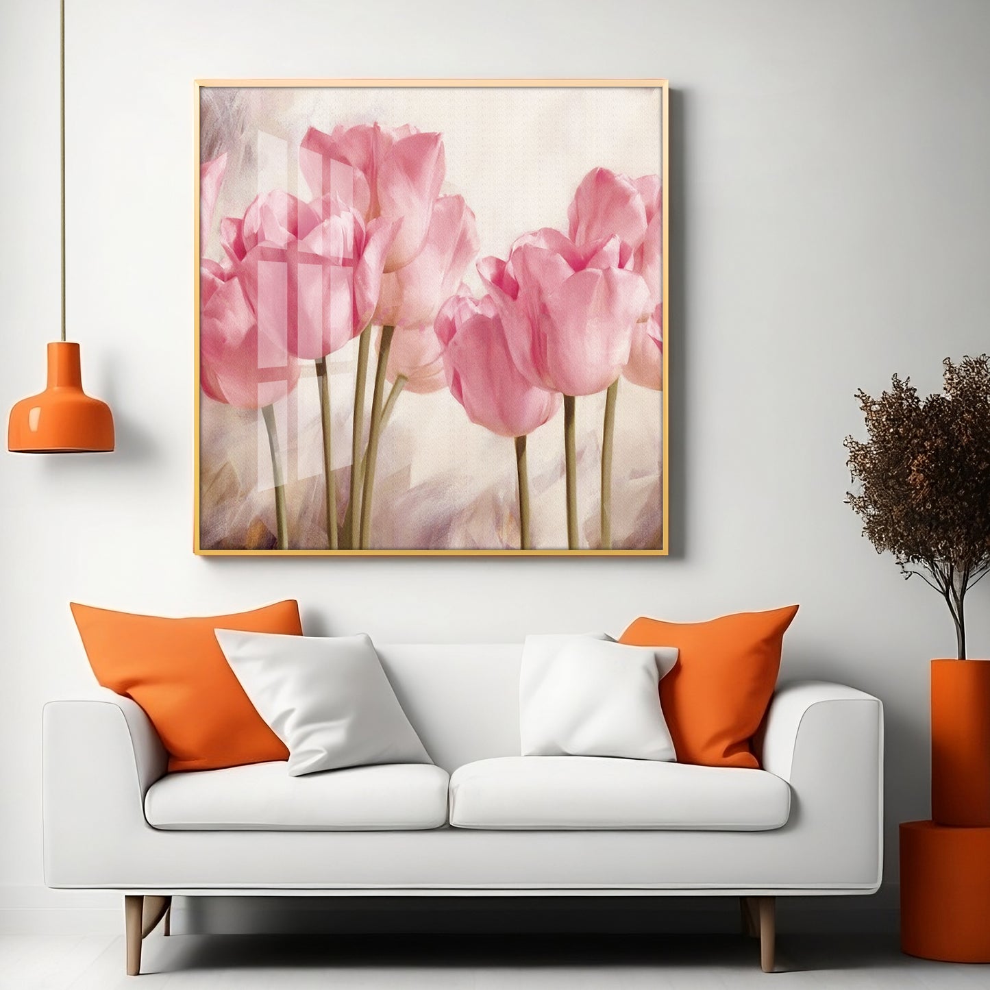 Tulip Flower Premium Acrylic Square Wall Art