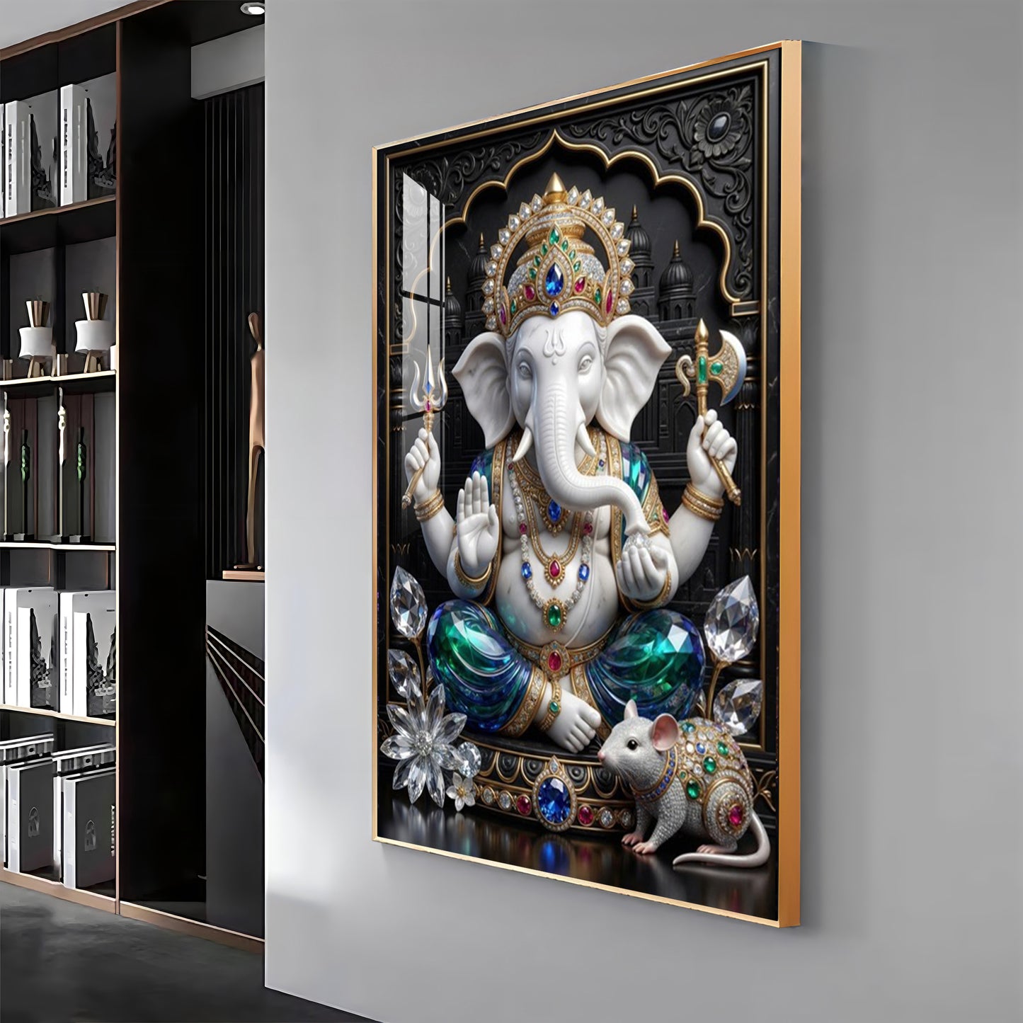 Hindu Deity Ganpati Ji Premium Acrylic Vertical Wall Art