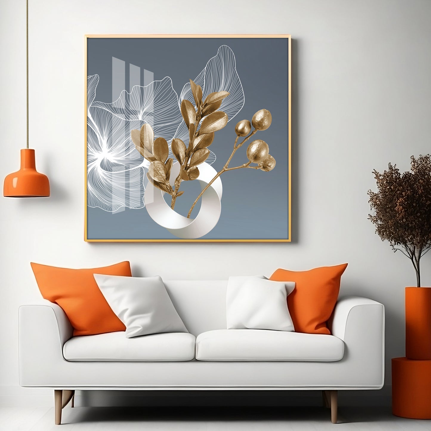 Nordic Golden Minimalism Premium Acrylic Square Wall Art