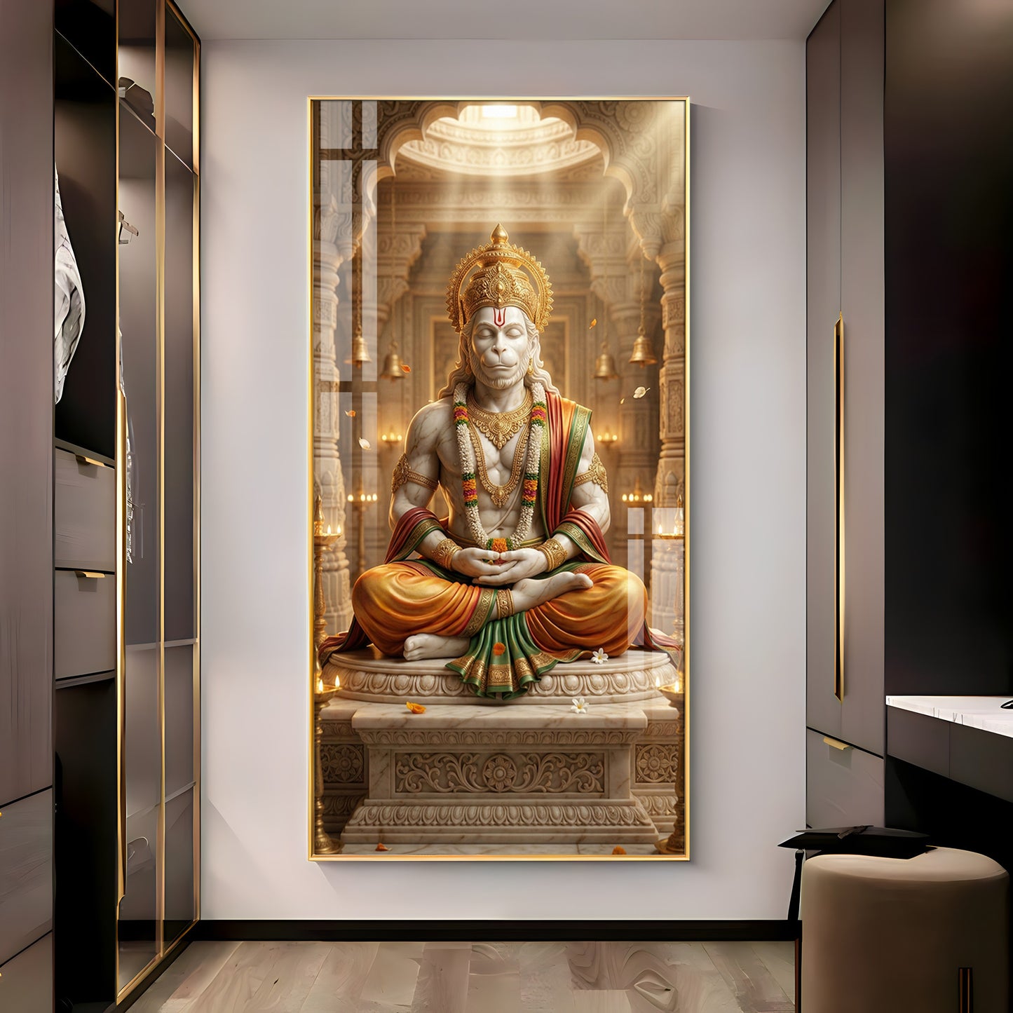 Divine Hanuman Ji Essence Premium Acrylic Vertical Wall Art