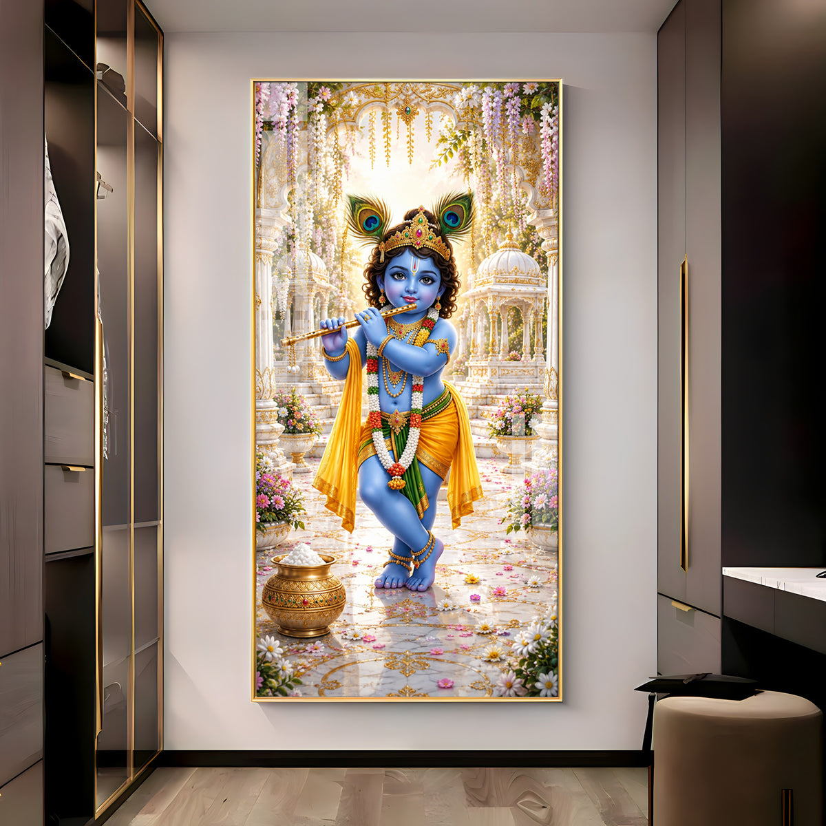 Divine Baal Gopal Premium Acrylic Vertical Wall Art