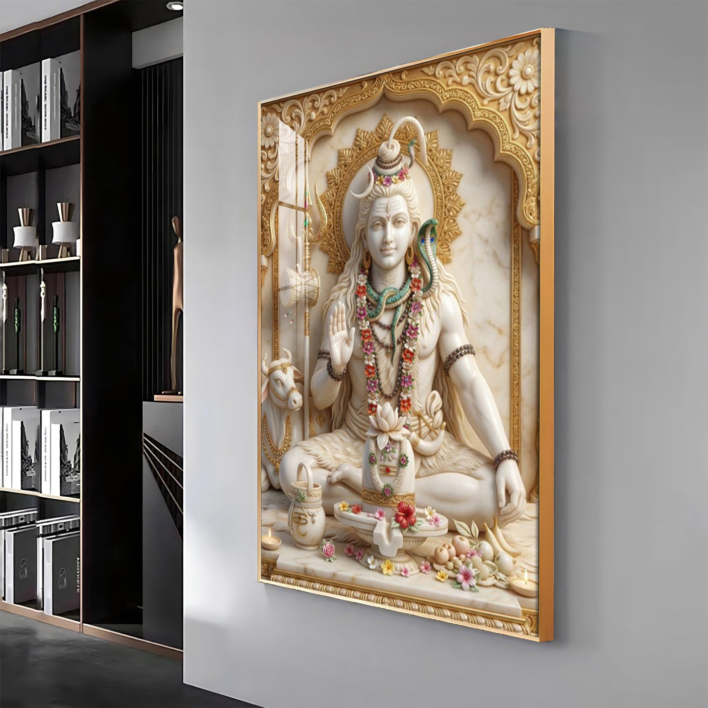 Adi Yogi Lord Shiva Premium Acrylic Vertical Wall Art