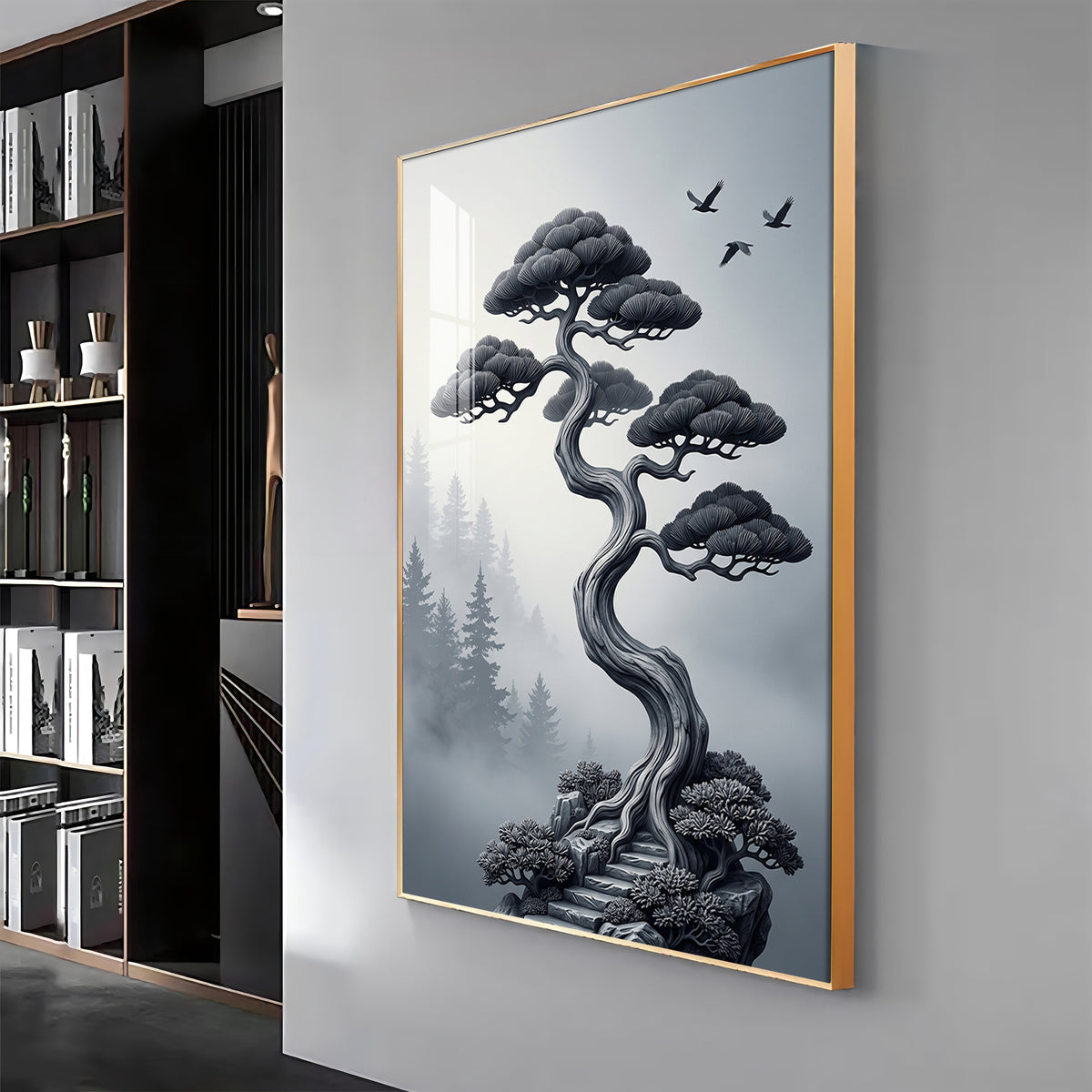 Japanese Bonsai Tree Premium Acrylic Vertical Wall Art