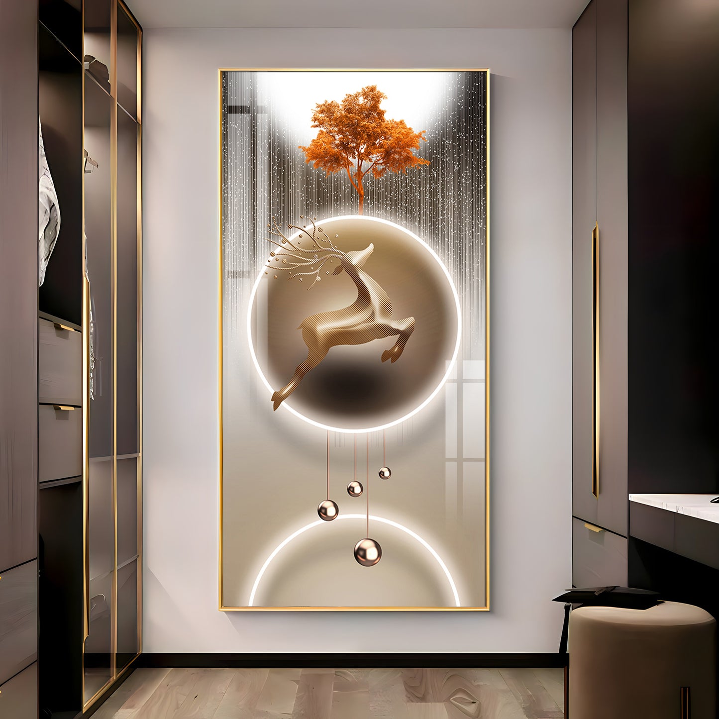 Deerly Decorated Premium Acrylic Vertical Wall Art